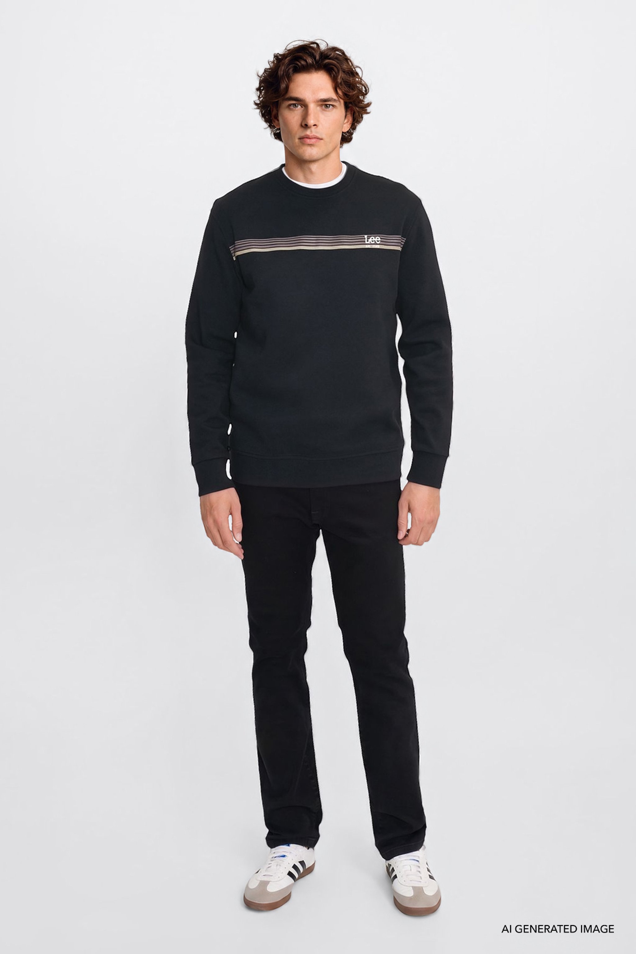 Pamuklu Regular Fit Normal Kesim Logo Detaylı Sweatshirt - Black-L2620151001 (görsel 2)