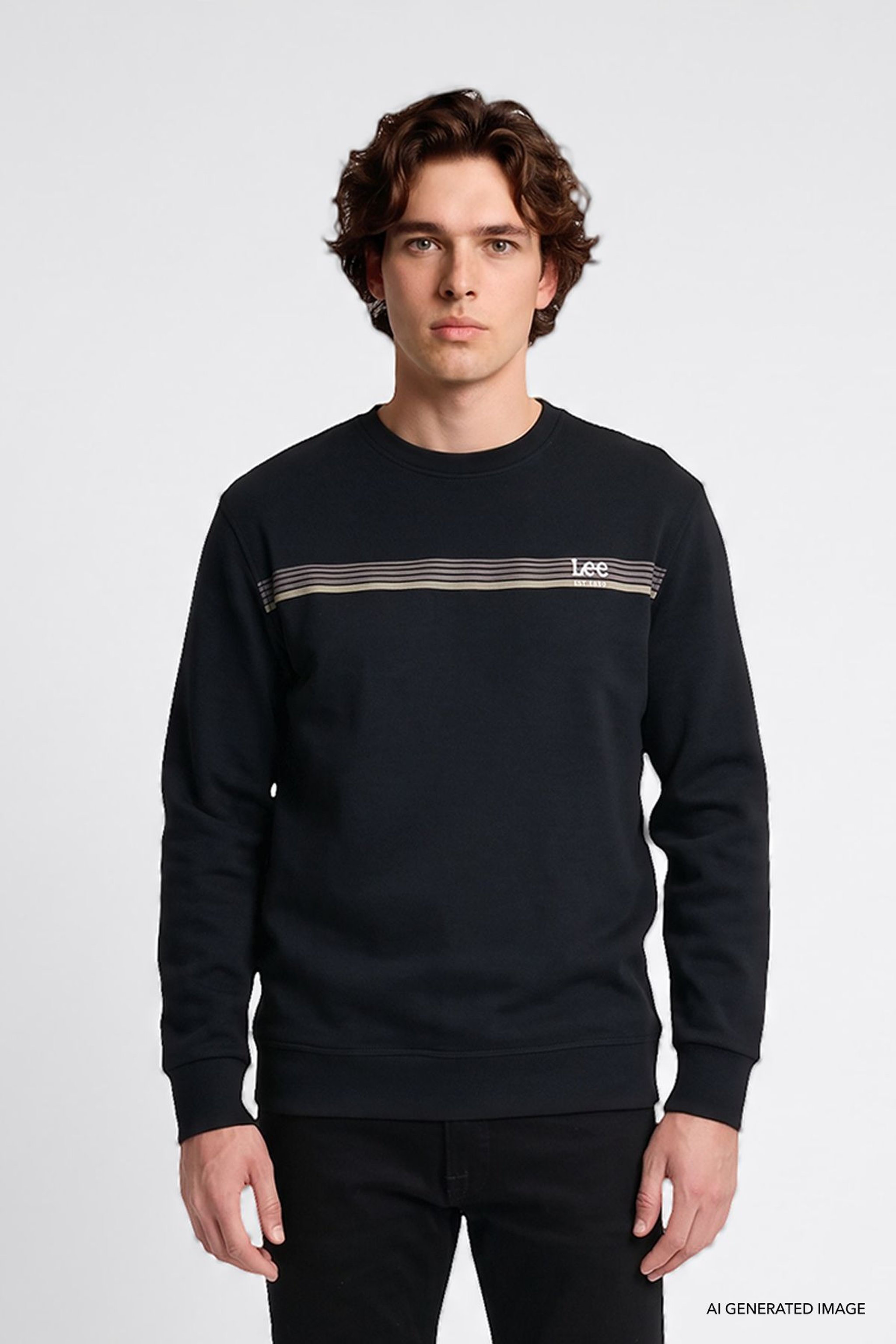 Pamuklu Regular Fit Normal Kesim Logo Detaylı Sweatshirt - Black-L2620151001 (görsel 3)