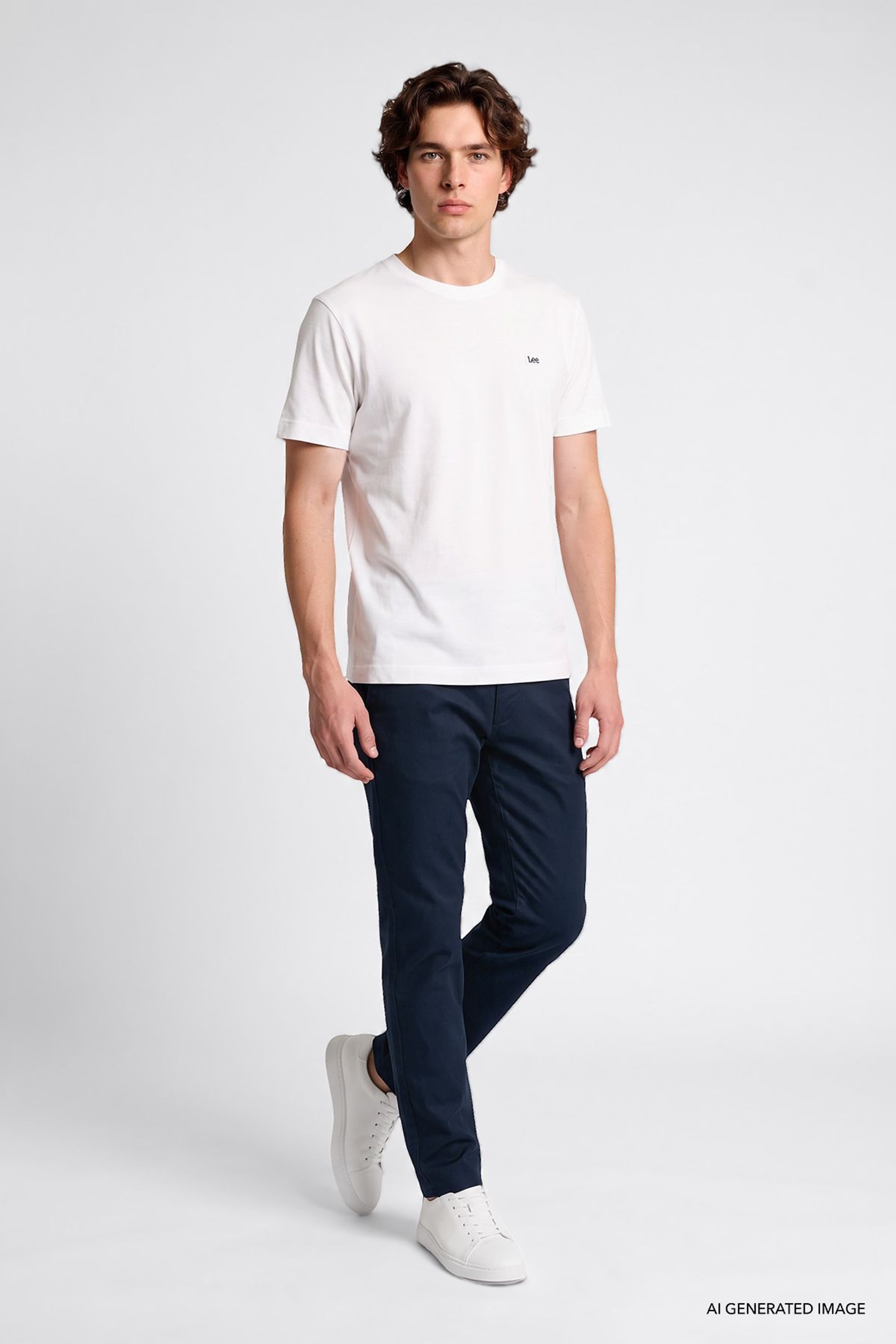 Yumuşak Dokulu Slim Fit Dar Kesim Cepli Esnek Chino Pantolon - Navy-L2620158410 (görsel 2)