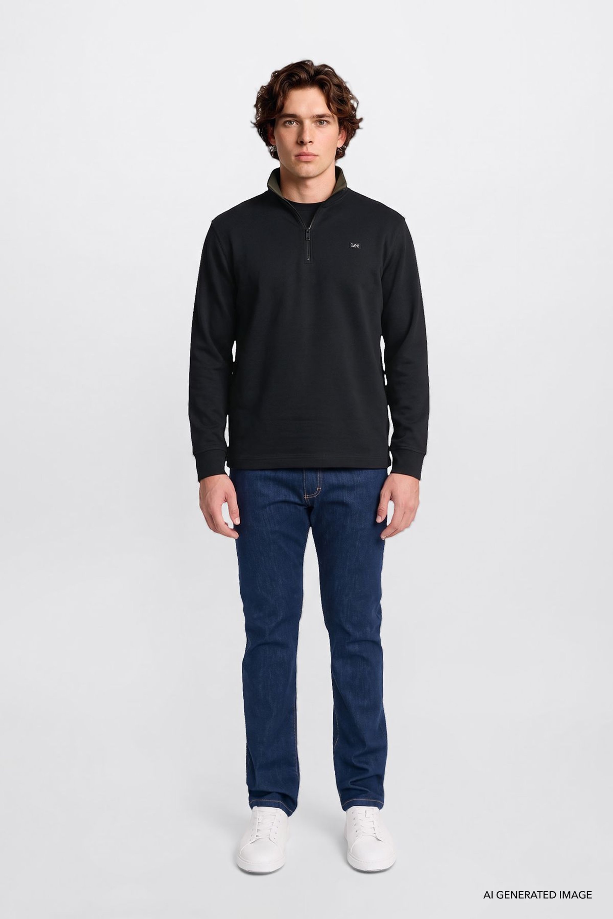 Pamuklu Regular Fit Normal Kesim Bisiklet Yaka Logo Detaylı Sweatshirt - Anthracita-L2620159003 (görsel 2)