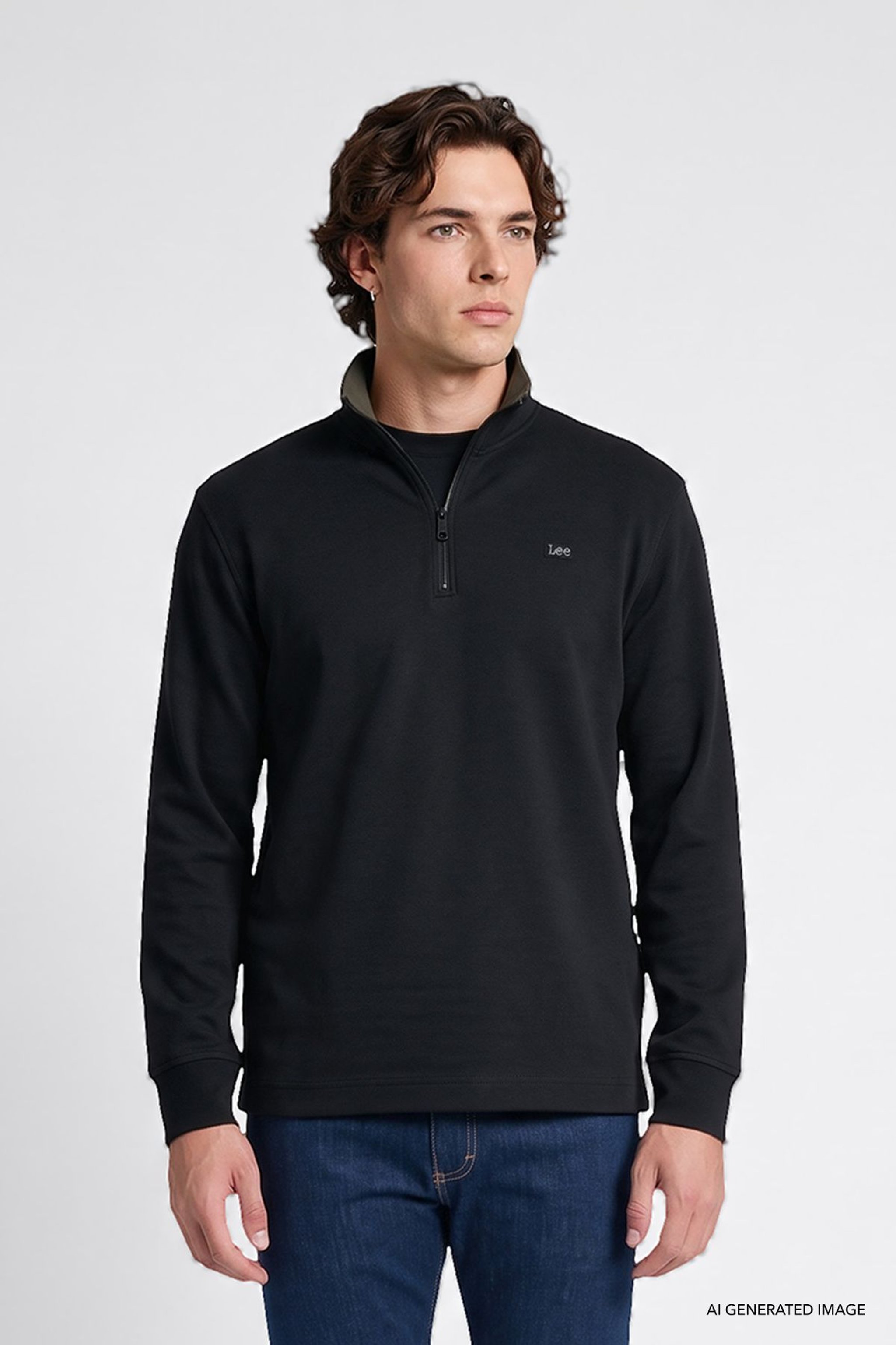 Pamuklu Regular Fit Normal Kesim Bisiklet Yaka Logo Detaylı Sweatshirt - Anthracita-L2620159003 (görsel 3)