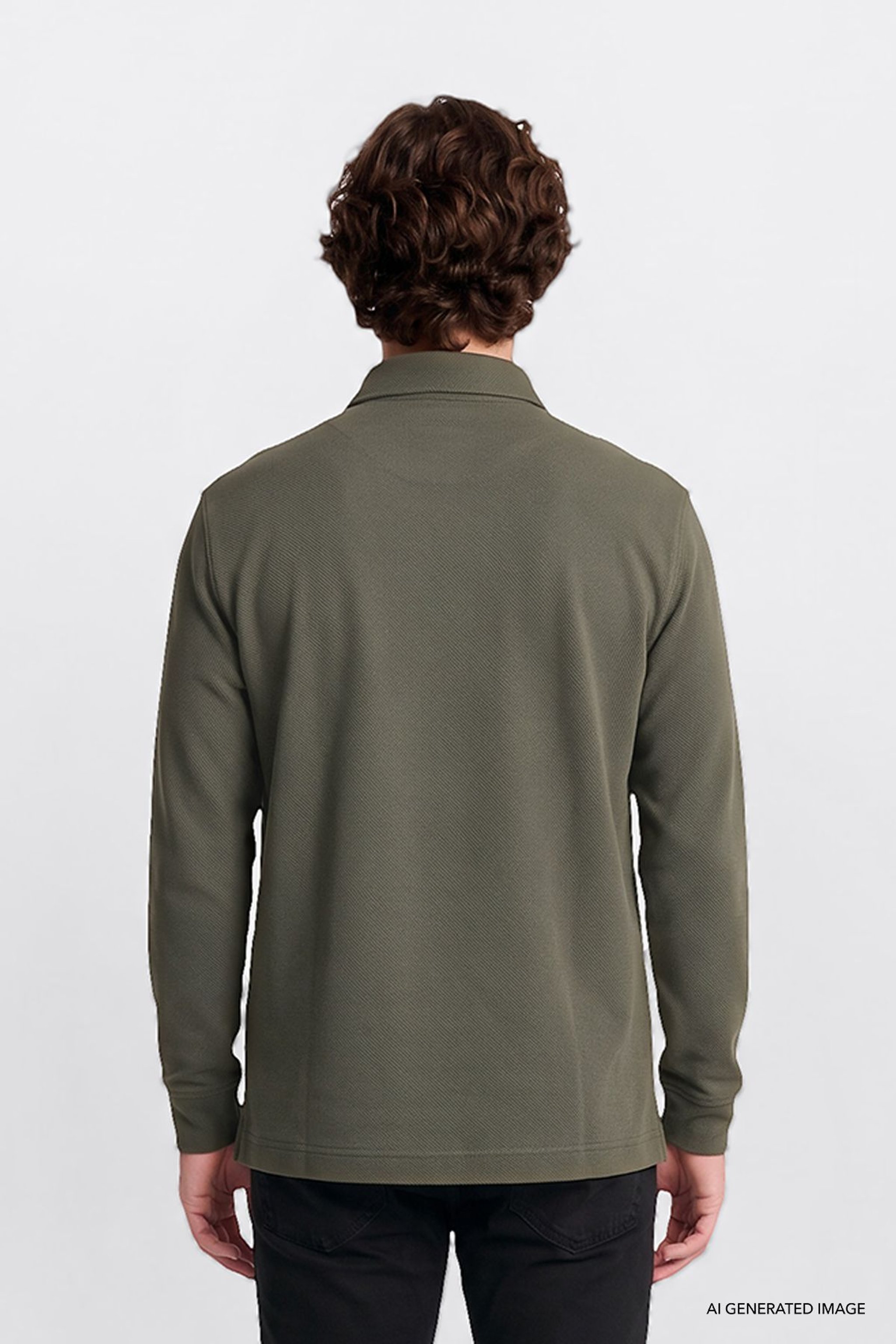 Pamuklu Regular Fit Normal Kesim Bisiklet Yaka Logo Detaylı Sweatshirt - KHAKI-L2620159801 (görsel 4)