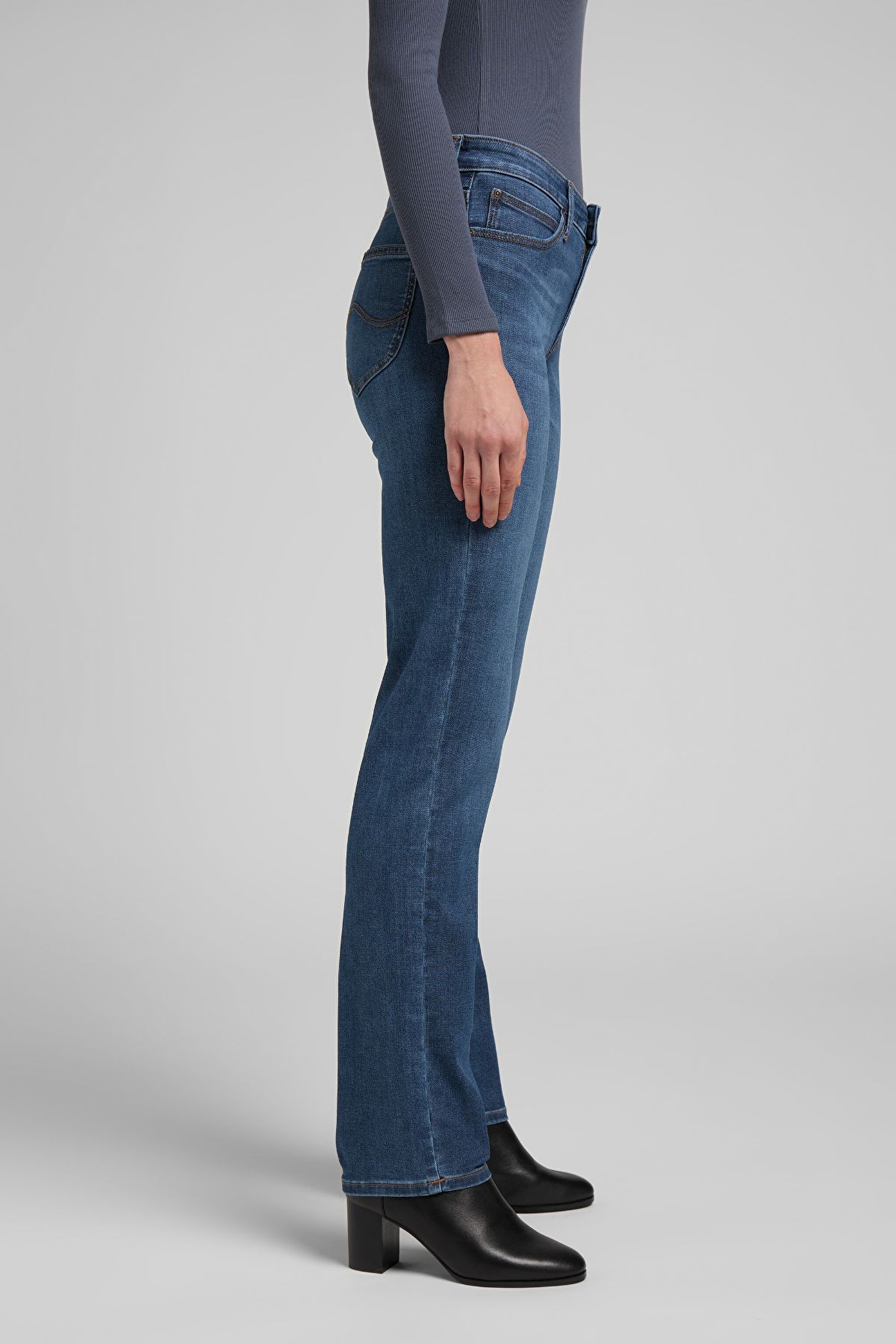 Marion Straight Fit Normal Bel Denim Esnek Jean Pantolon - Mid Worn-L301CGMZ (görsel 2)