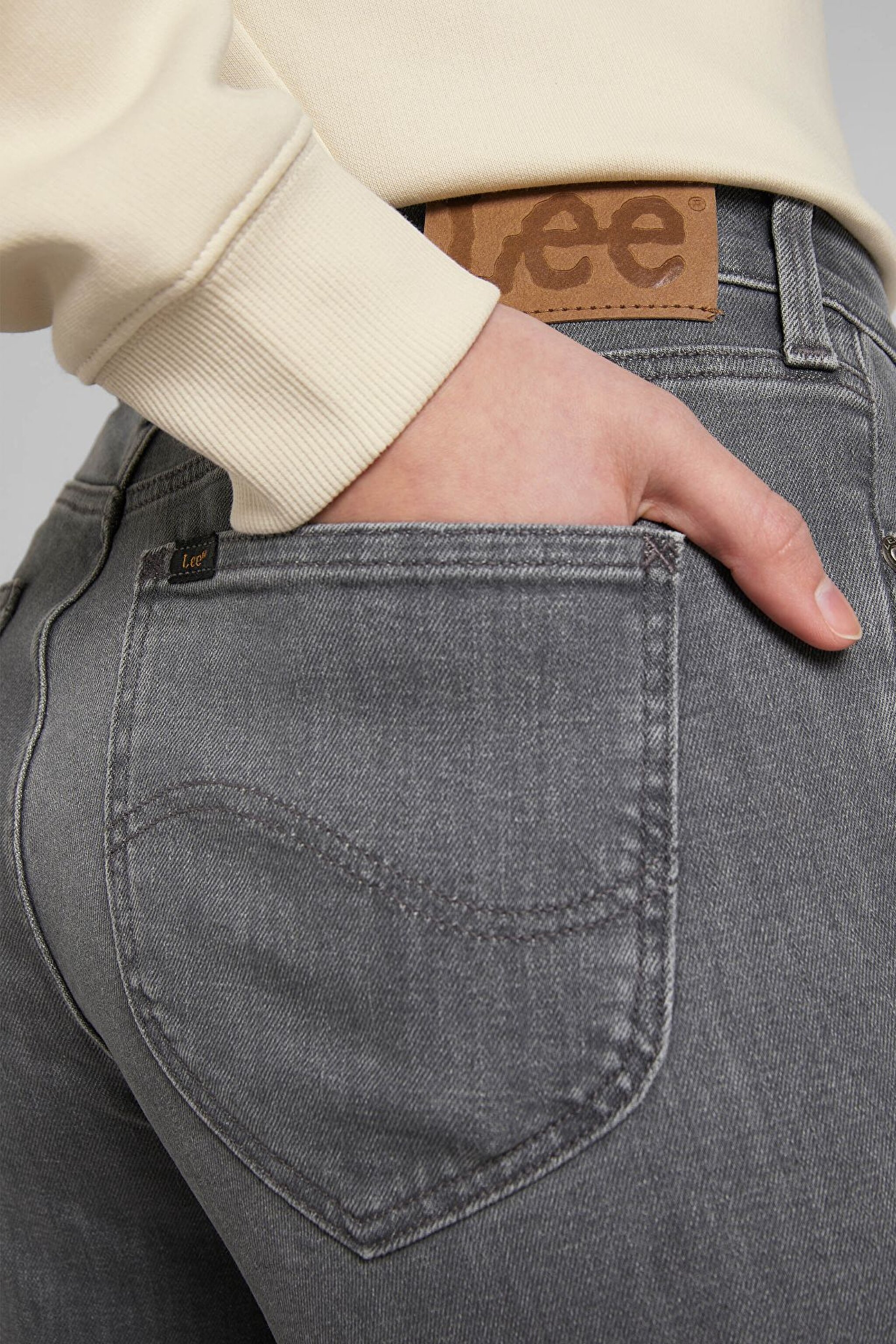 Marion Straight Fit Normal Bel Düz Paça Jean Kot Pantolon - Grey Lush-L301EFKE (görsel 4)