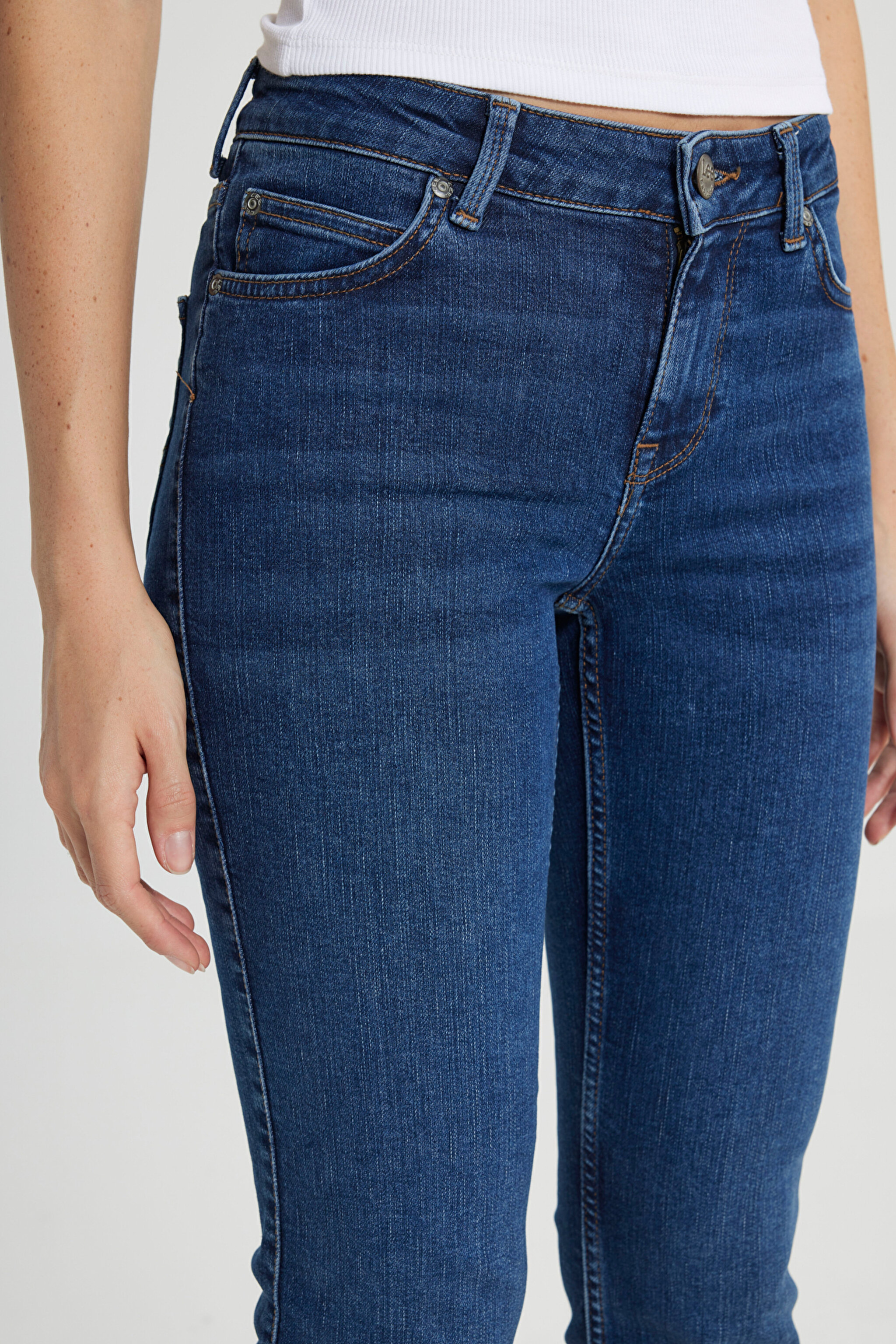 Marion Straight Fit Düz Kesim Normal Bel Esnek Jean Kot Pantolon - Mid Worn in-L301EMC39 (görsel 6)