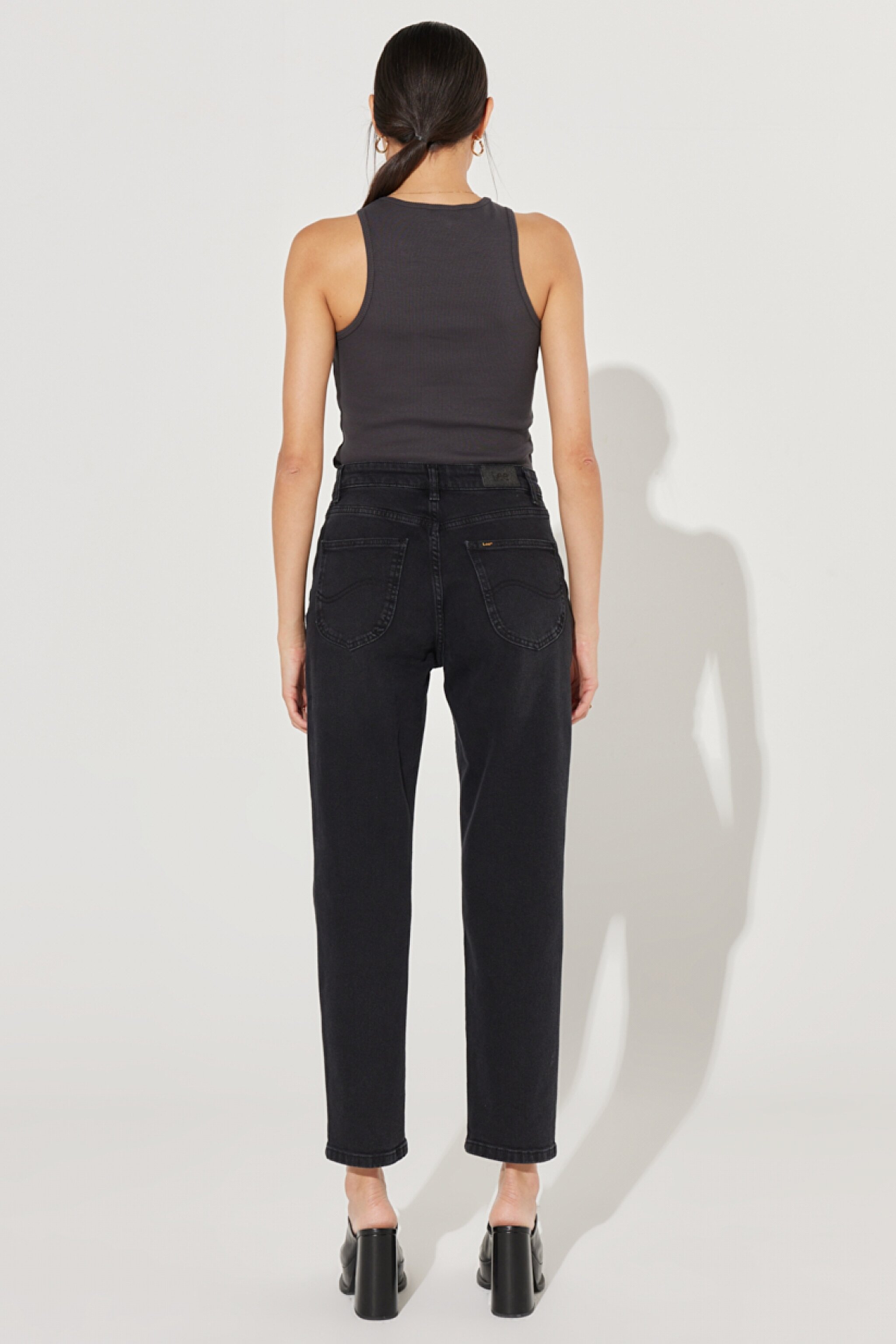 Carol Straight Fit Düz Kesim Yüksek Bel Siyah Esnek Jean Kot Pantolon - Black-L30U007001 (görsel 6)