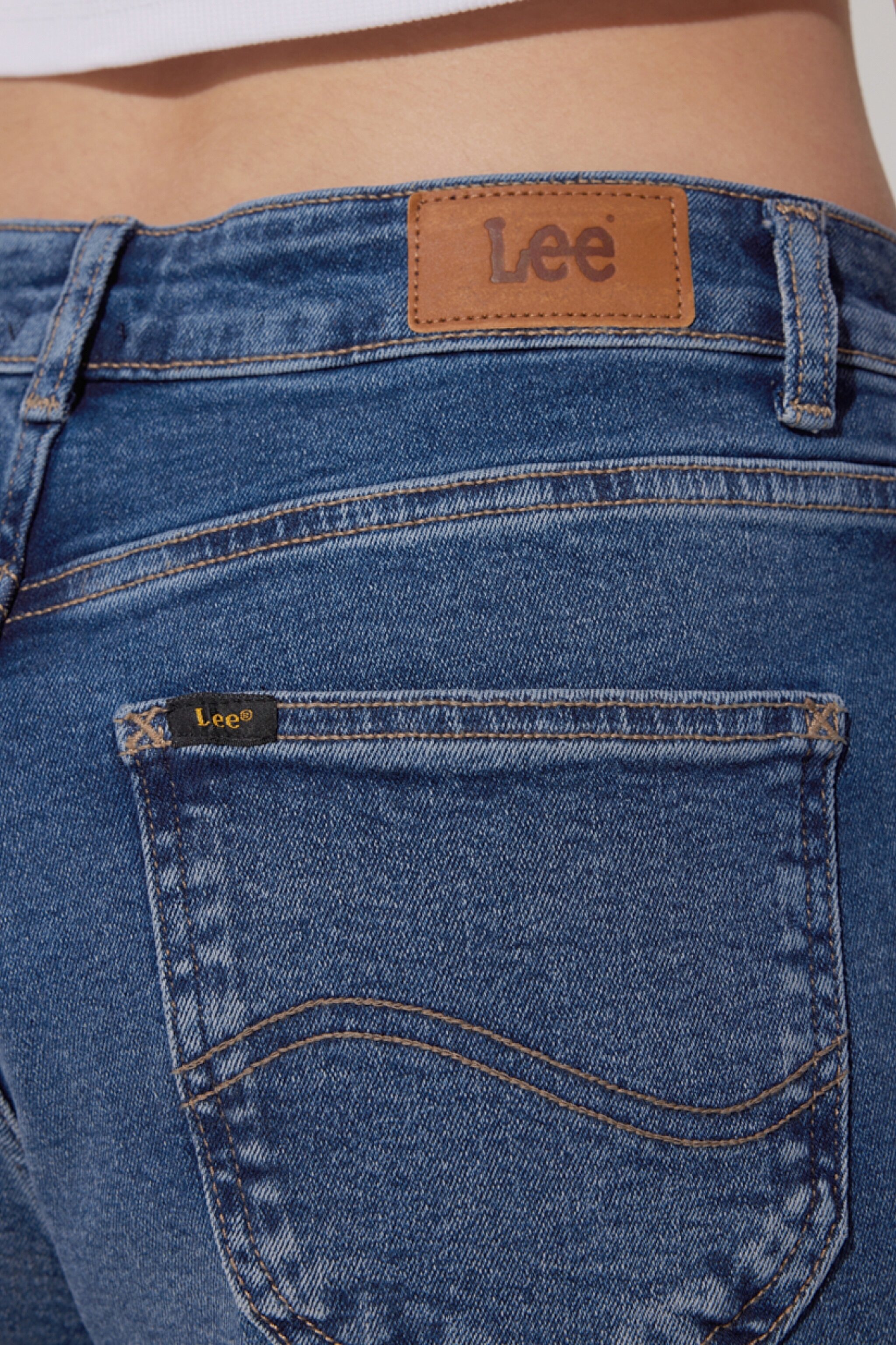 Carol Straight Fit Düz Kesim Yüksek Bel Mavi Esnek Jean Kot Pantolon - Mid Blue-L30U008XT (görsel 5)