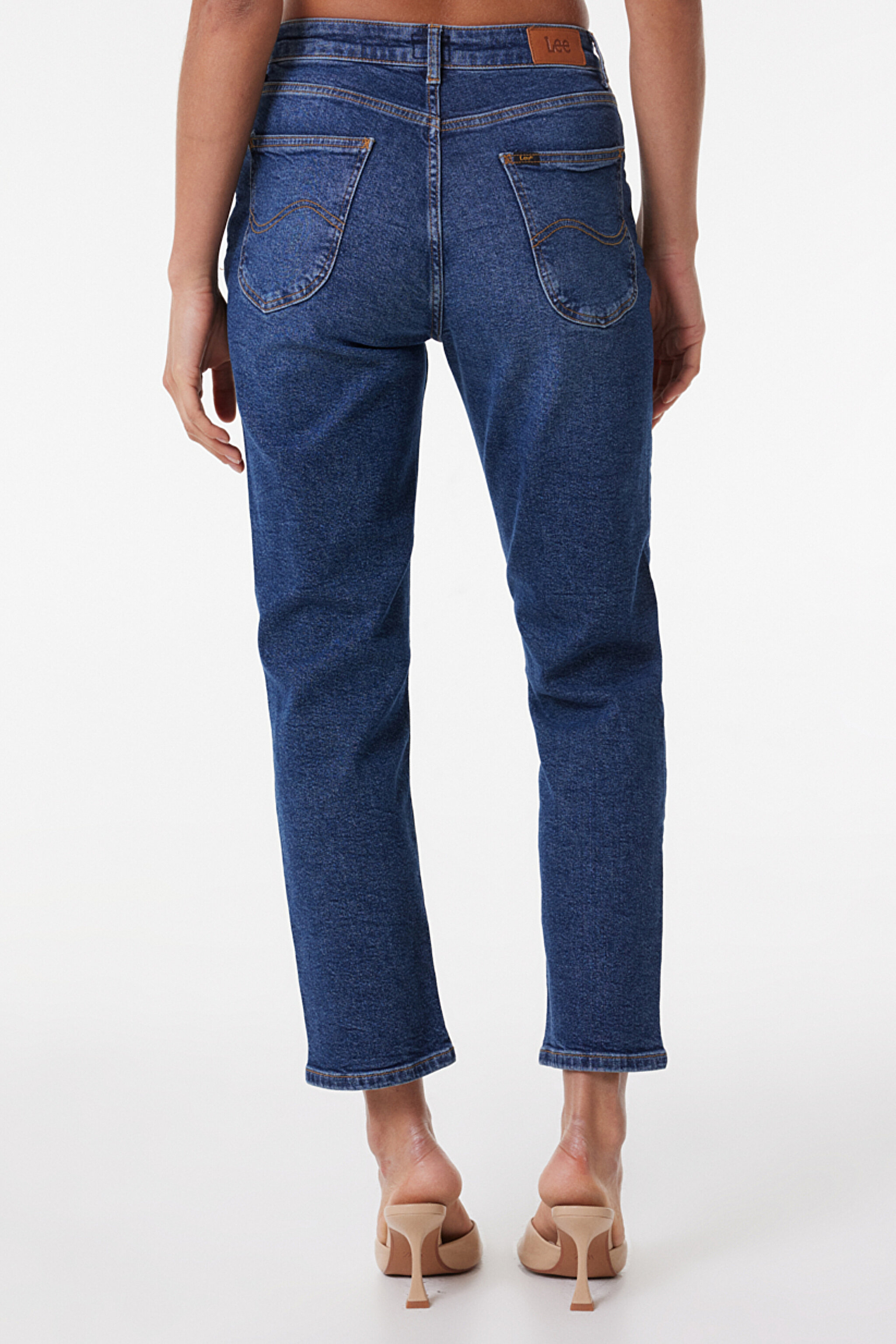Carol Regular Fit Normal Kesim Yüksek Bel Mavi Esnek Jean Kot Pantolon - Mid Blue-L30U014XT (görsel 4)