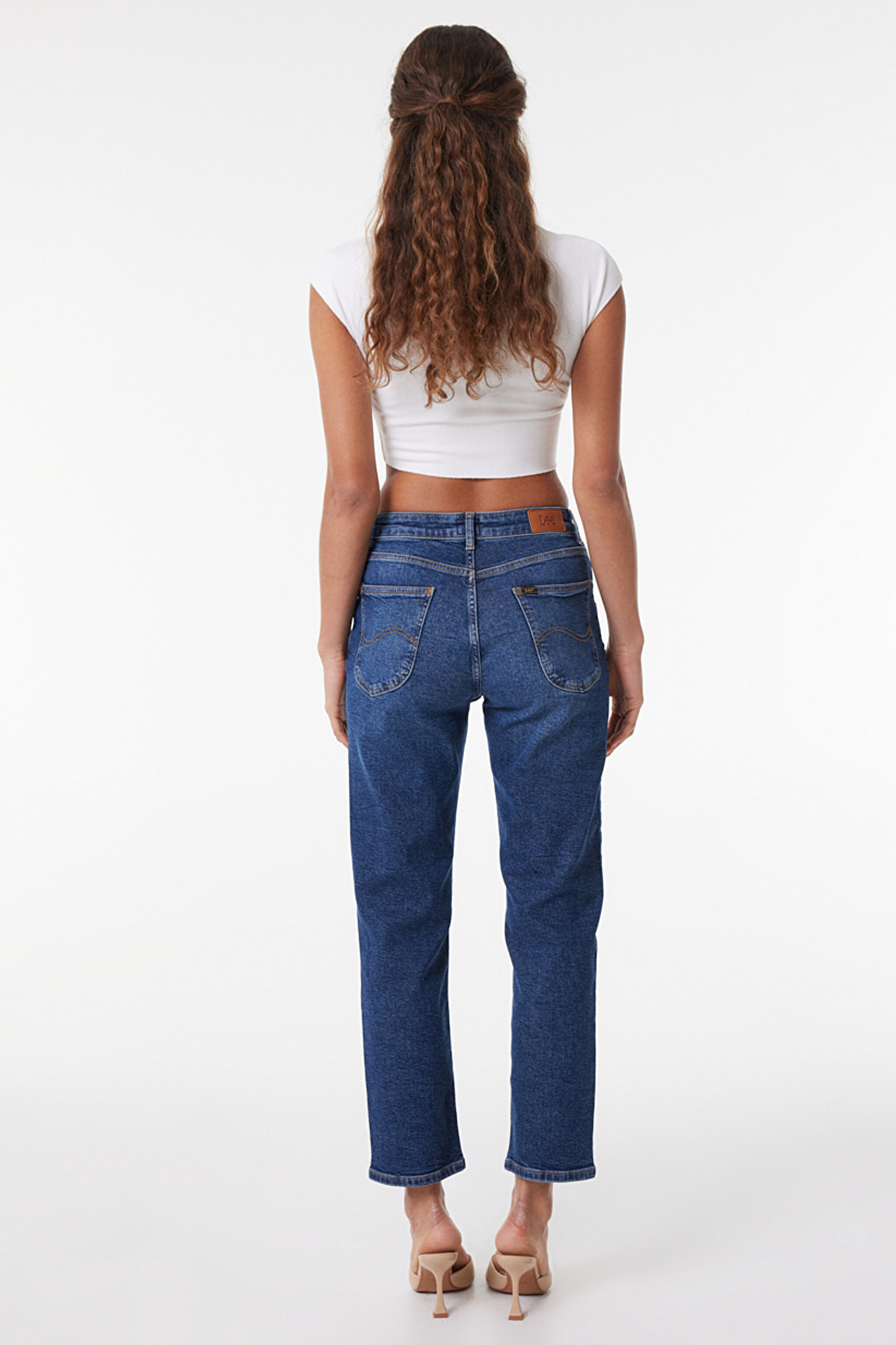 Carol Regular Fit Normal Kesim Yüksek Bel Mavi Esnek Jean Kot Pantolon - Mid Blue-L30U014XT (görsel 5)