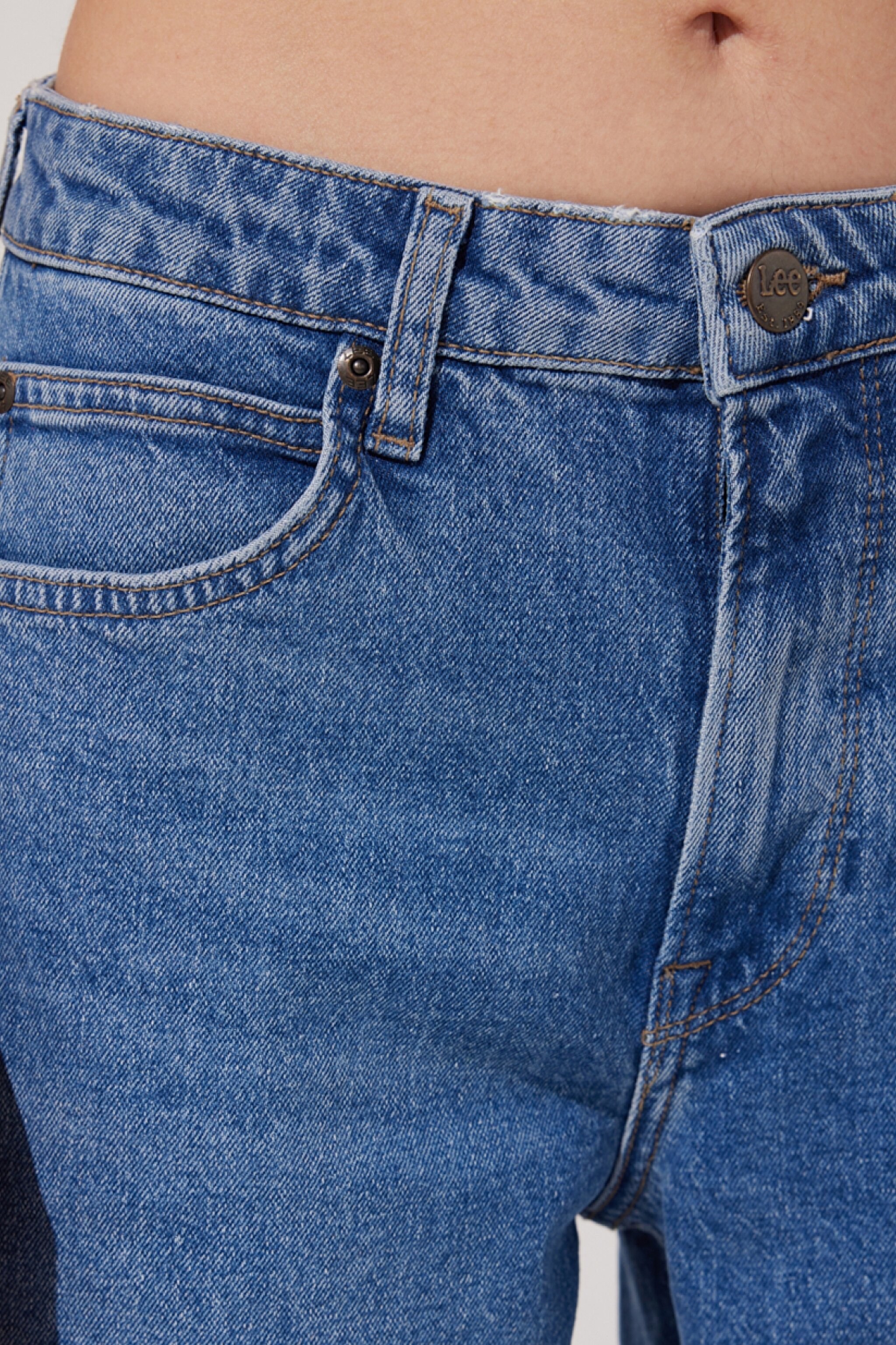 Carol Straight Fit Düz Kesim Yüksek Bel Esnek Jean Kot Pantolon - Mid Wash-L30UHGC05 (görsel 4)