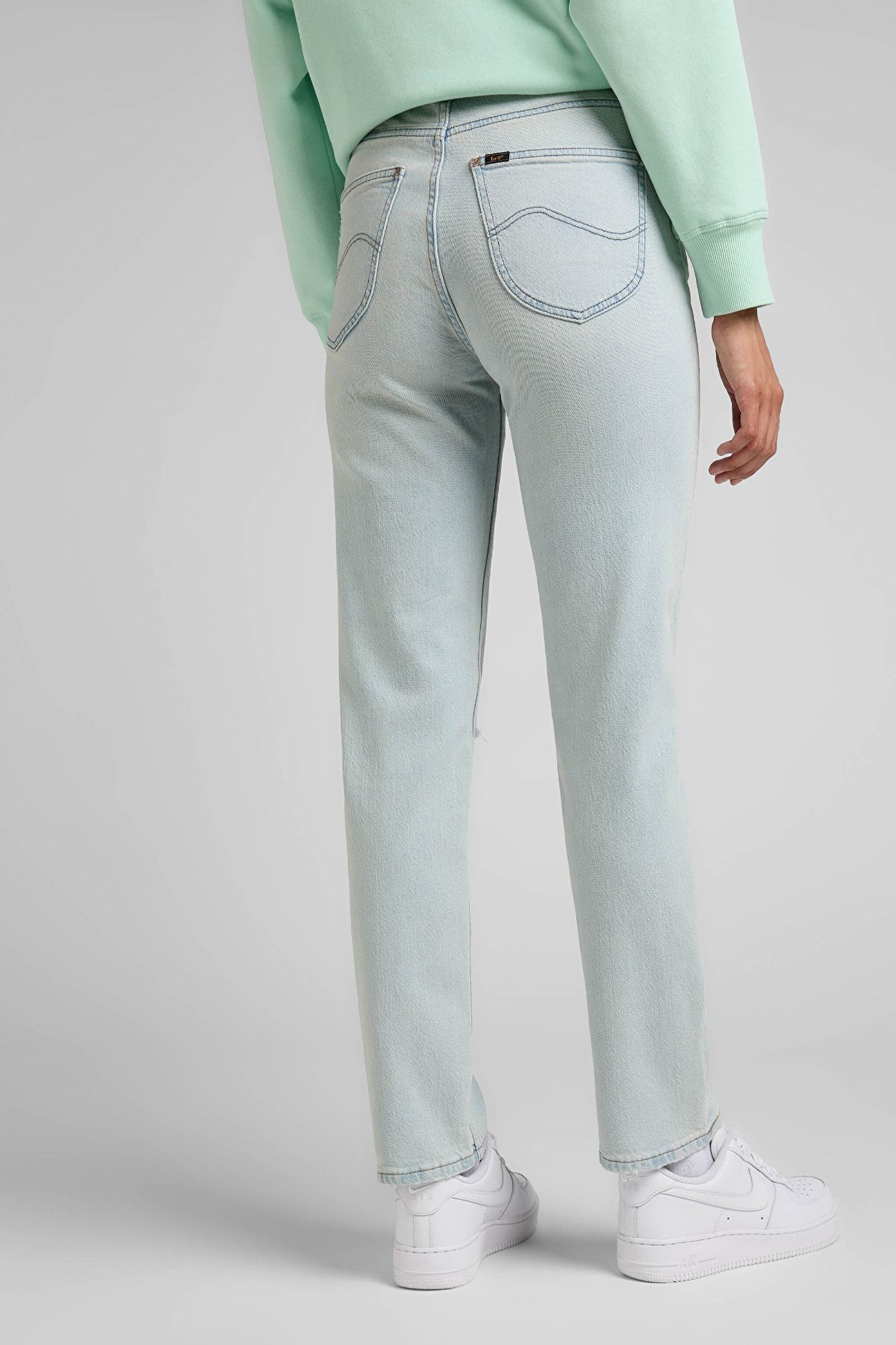 Carol Cropped Straight Fit Yüksek Bel Esnek Jean Kot Pantolon - Right Wrongs-L30UOWLY (görsel 3)