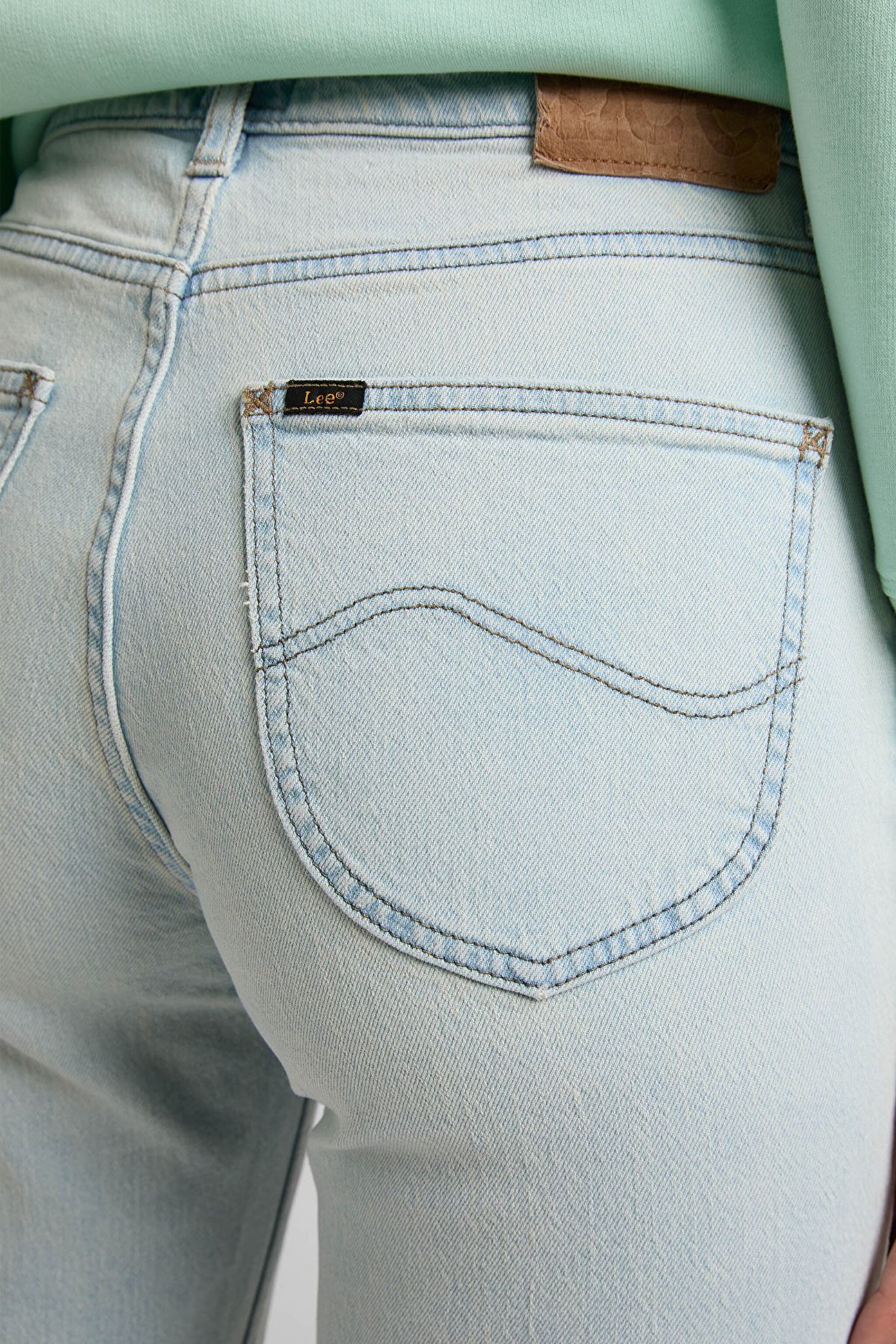 Carol Cropped Straight Fit Yüksek Bel Esnek Jean Kot Pantolon - Right Wrongs-L30UOWLY (görsel 4)