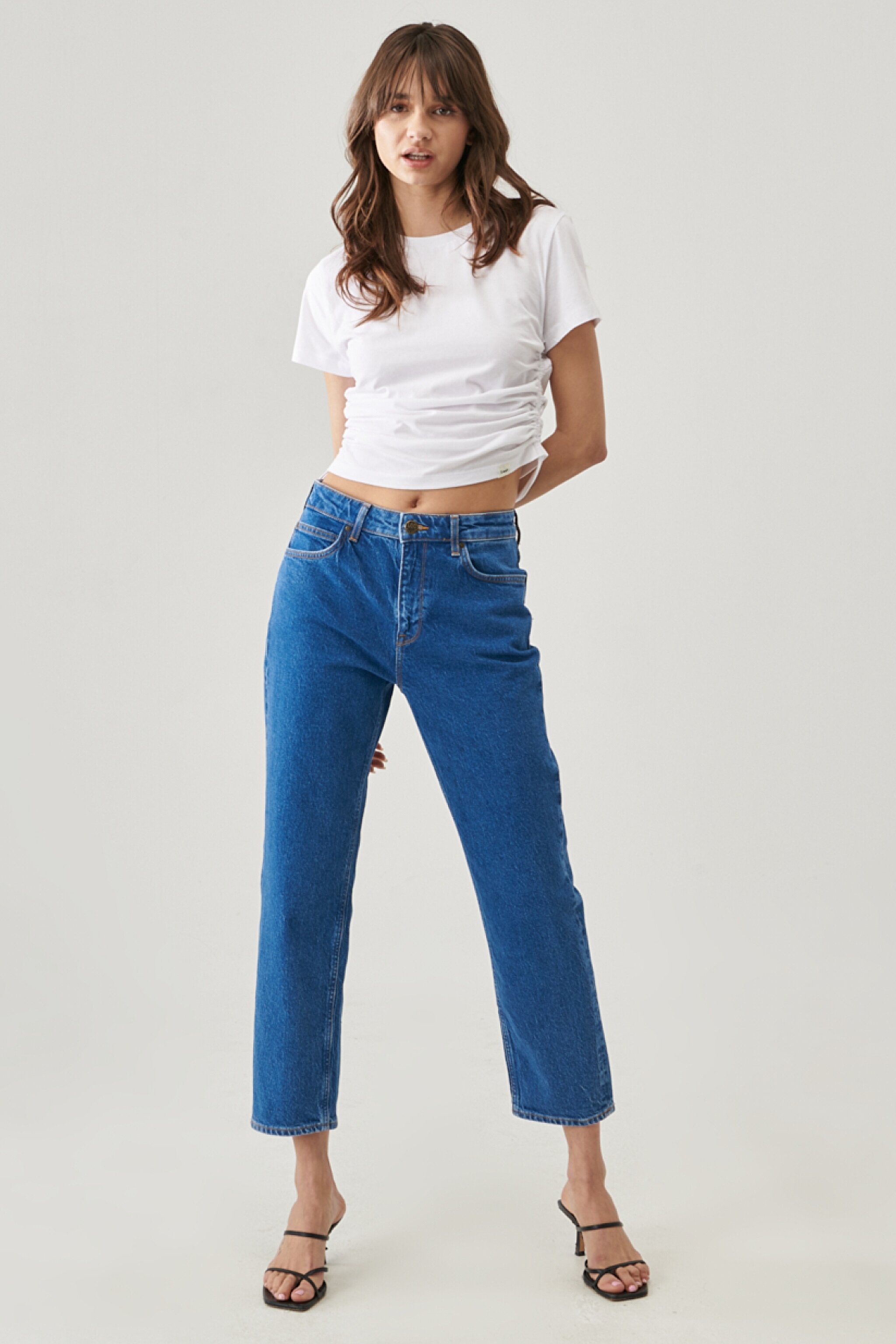 Carol Regular Straight Fit Yüksek Bel Esnek Jean Kot Pantolon - Stone Maren-L30UOWOT (görsel 2)