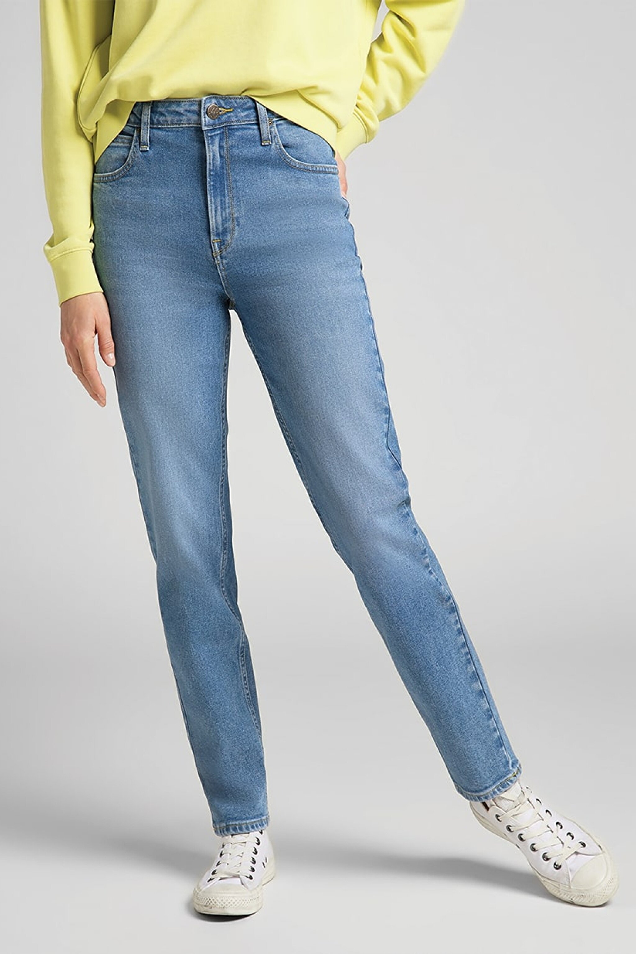 Carol Regular Straight Fit Yüksek Bel Esnek Jean Kot Pantolon - Light Luna-L30UTLYX (görsel 4)