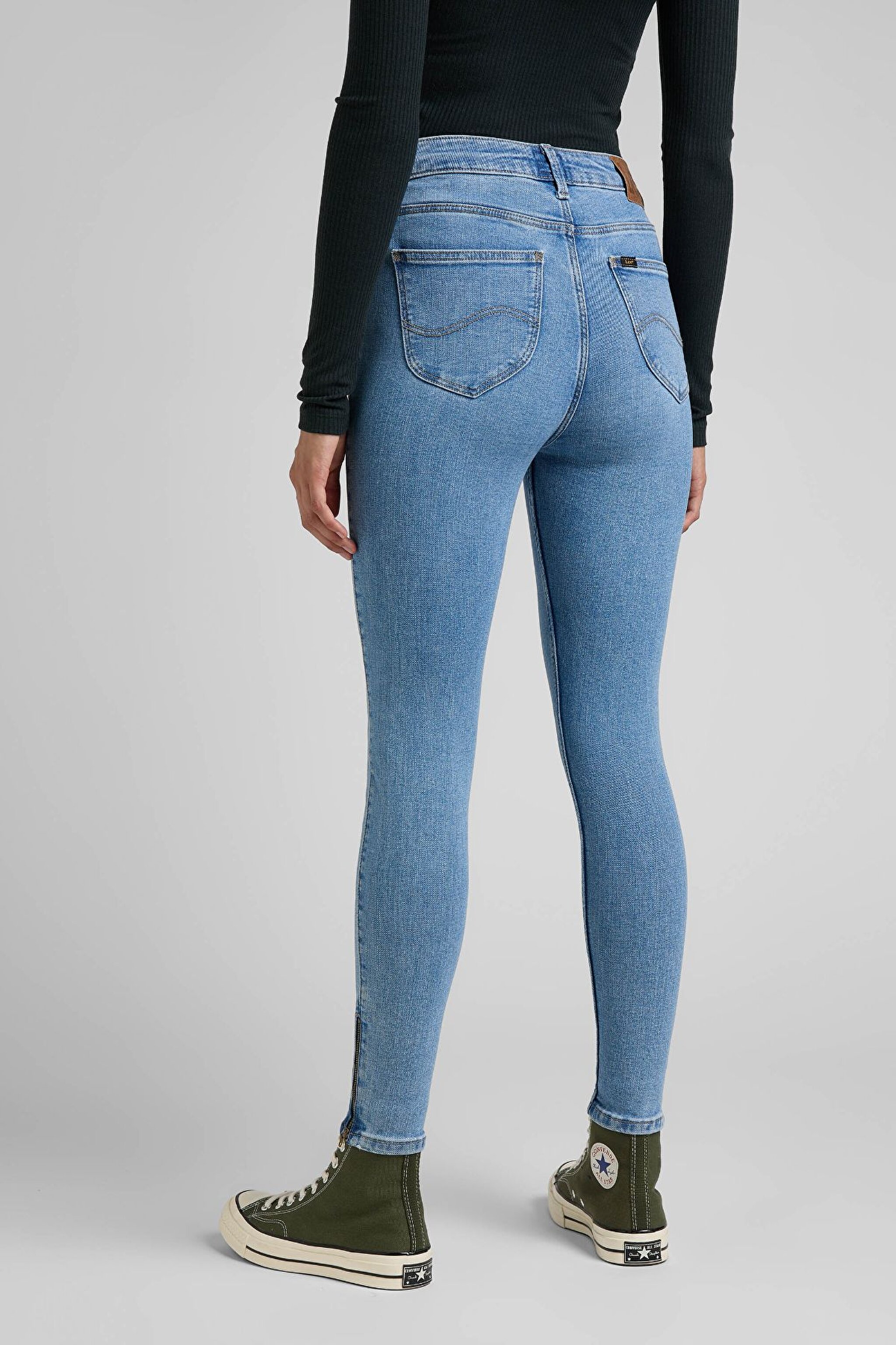 Scarlett Skinny Fit Dar Kesim Yüksek Bel Esnek Jean Kot Pantolon - Partly Cloudy-L31BERPA (görsel 3)