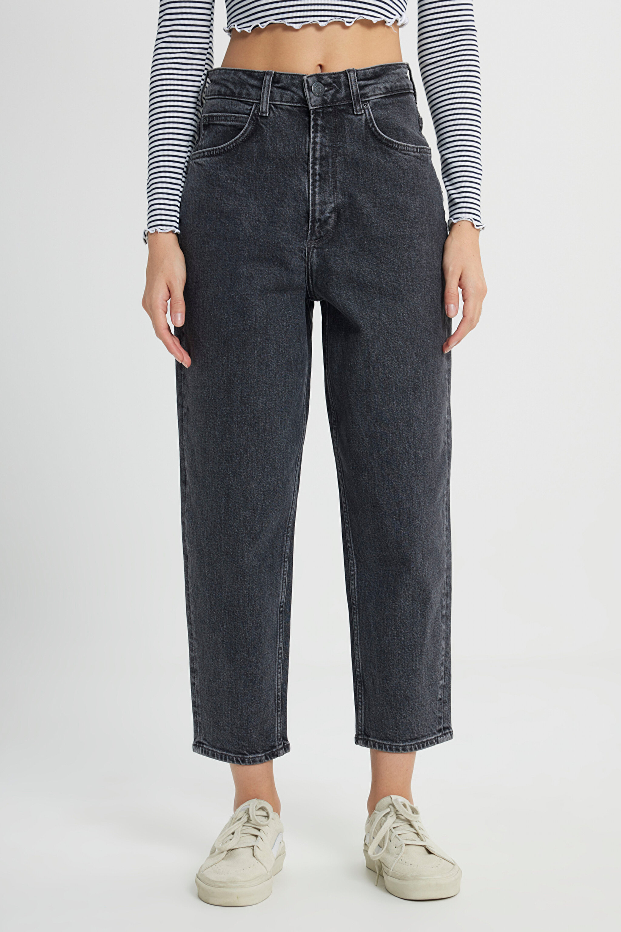 Regular Fit Normal Bel Esnek Jean Pantolon - Anthracite-L31J003003 (görsel 3)