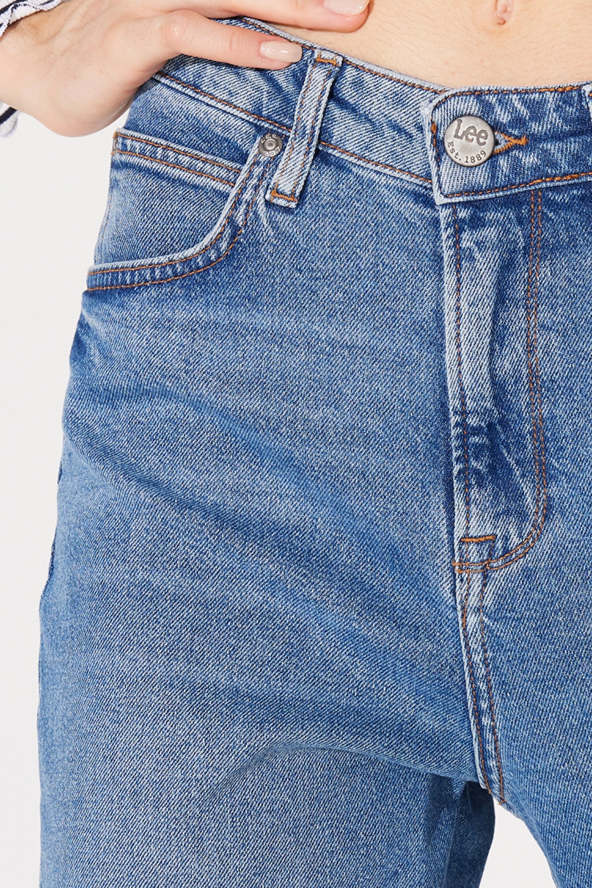 Regular Fit Yüksek Bel Düz Paça Açık Mavi Stella Tapered Esnek Jean Denim  Kot Pantolon - Light Blue-L31J012404 (görsel 5)