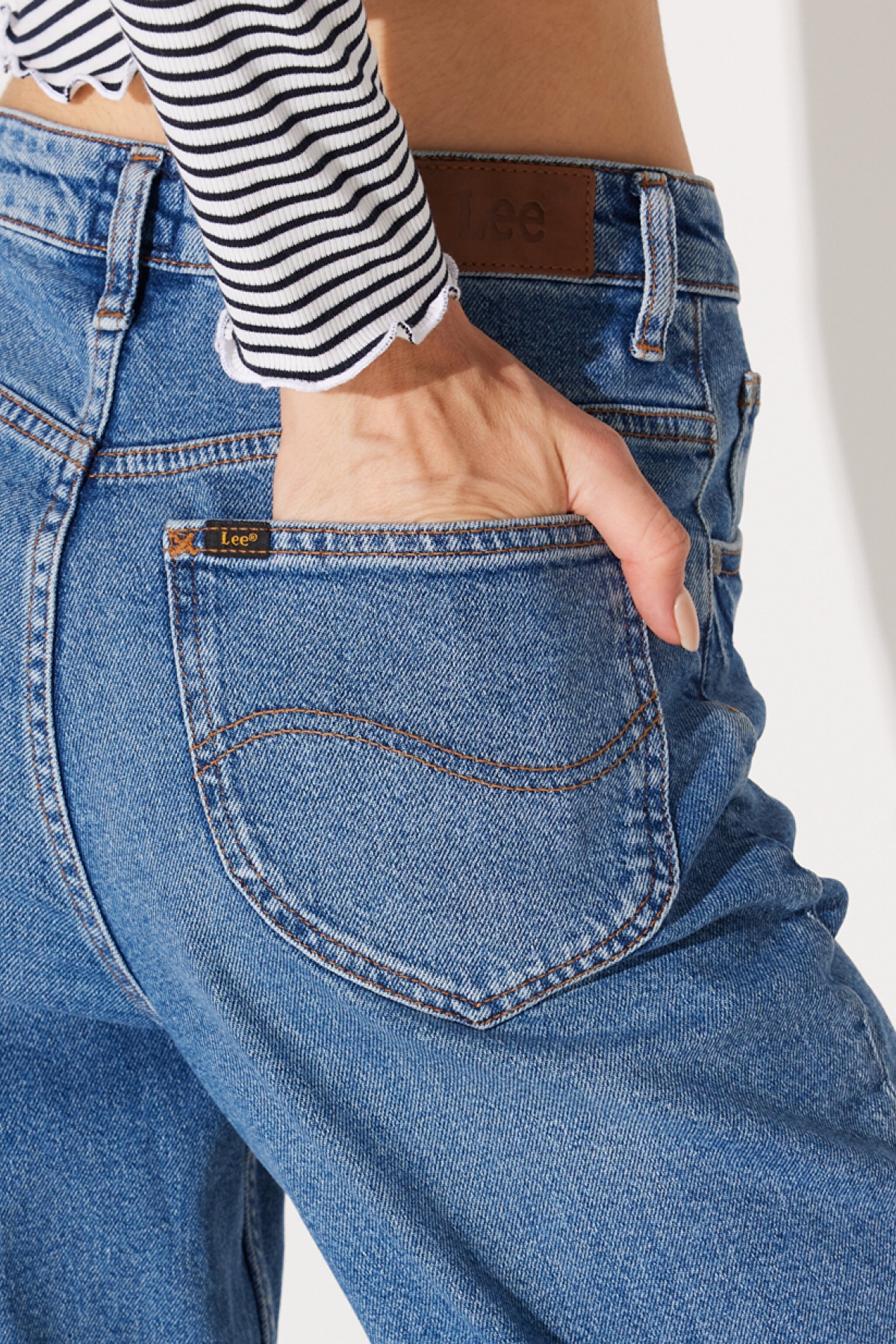 Regular Fit Yüksek Bel Düz Paça Açık Mavi Stella Tapered Esnek Jean Denim  Kot Pantolon - Light Blue-L31J012404 (görsel 6)