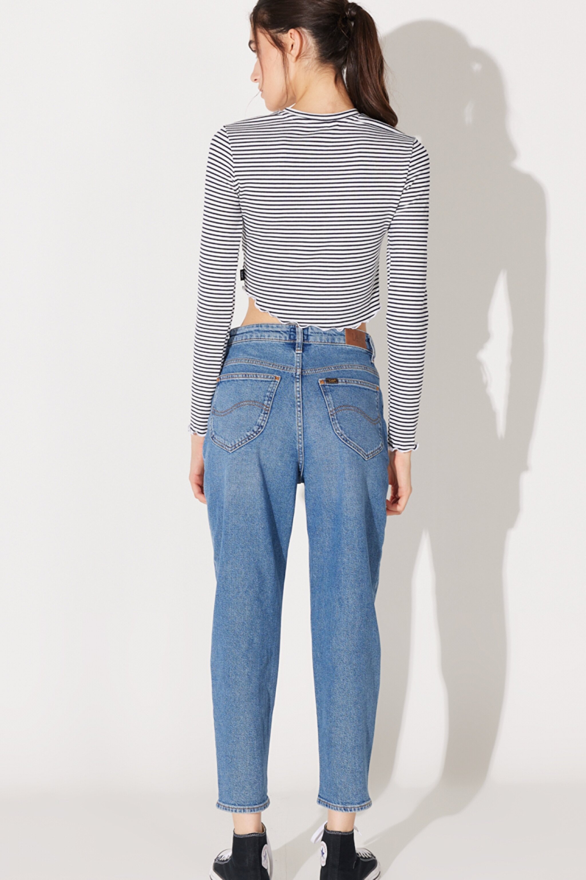 Regular Fit Yüksek Bel Düz Paça Açık Mavi Stella Tapered Esnek Jean Denim  Kot Pantolon - Light Blue-L31J012404 (görsel 7)