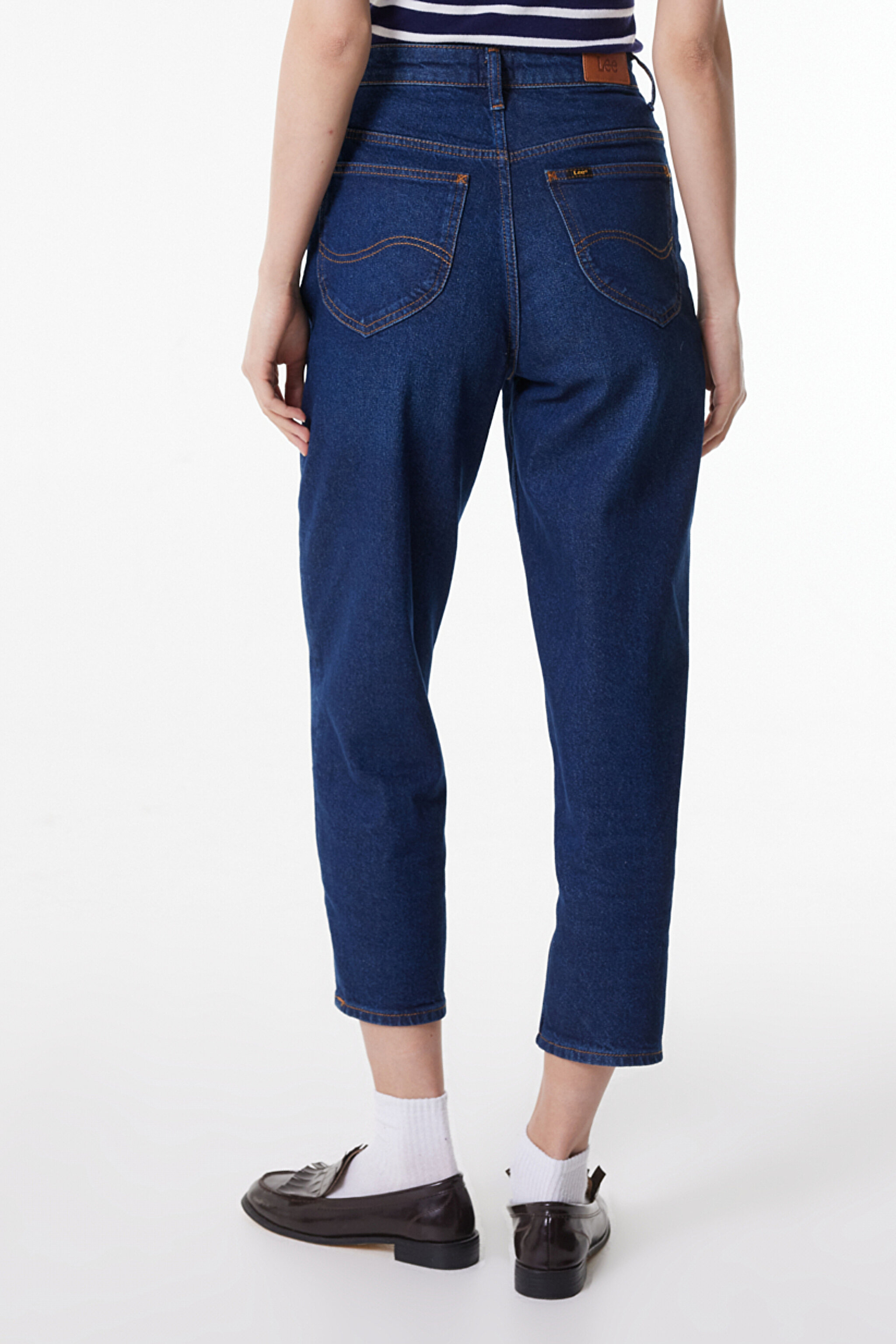 Stella Tapered Regular Fit Normal Kesim Yüksek Bel Mavi Esnek Jean Kot Pantolon - Stone-L31J01258 (görsel 6)