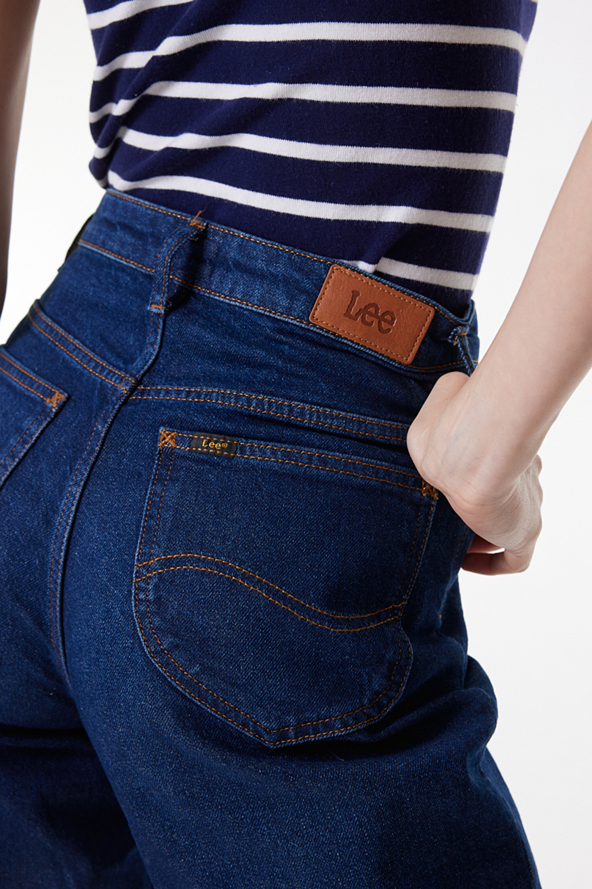 Stella Tapered Regular Fit Normal Kesim Yüksek Bel Mavi Esnek Jean Kot Pantolon - Stone-L31J01258 (görsel 7)