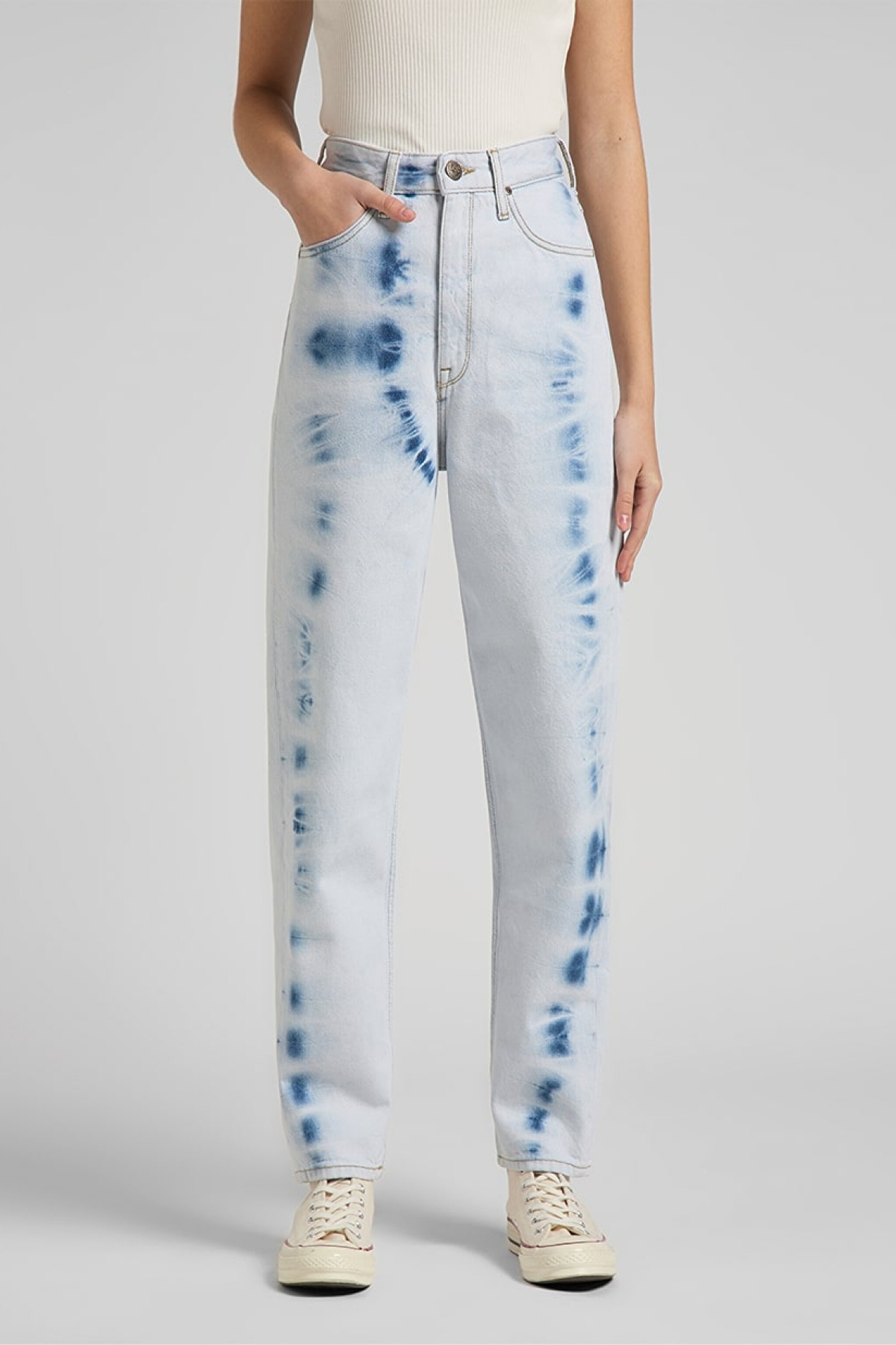Stella Tapered Fit Denim Esnek Jean Kot Pantolon - 90's Acid-L31JGAOL (görsel 2)
