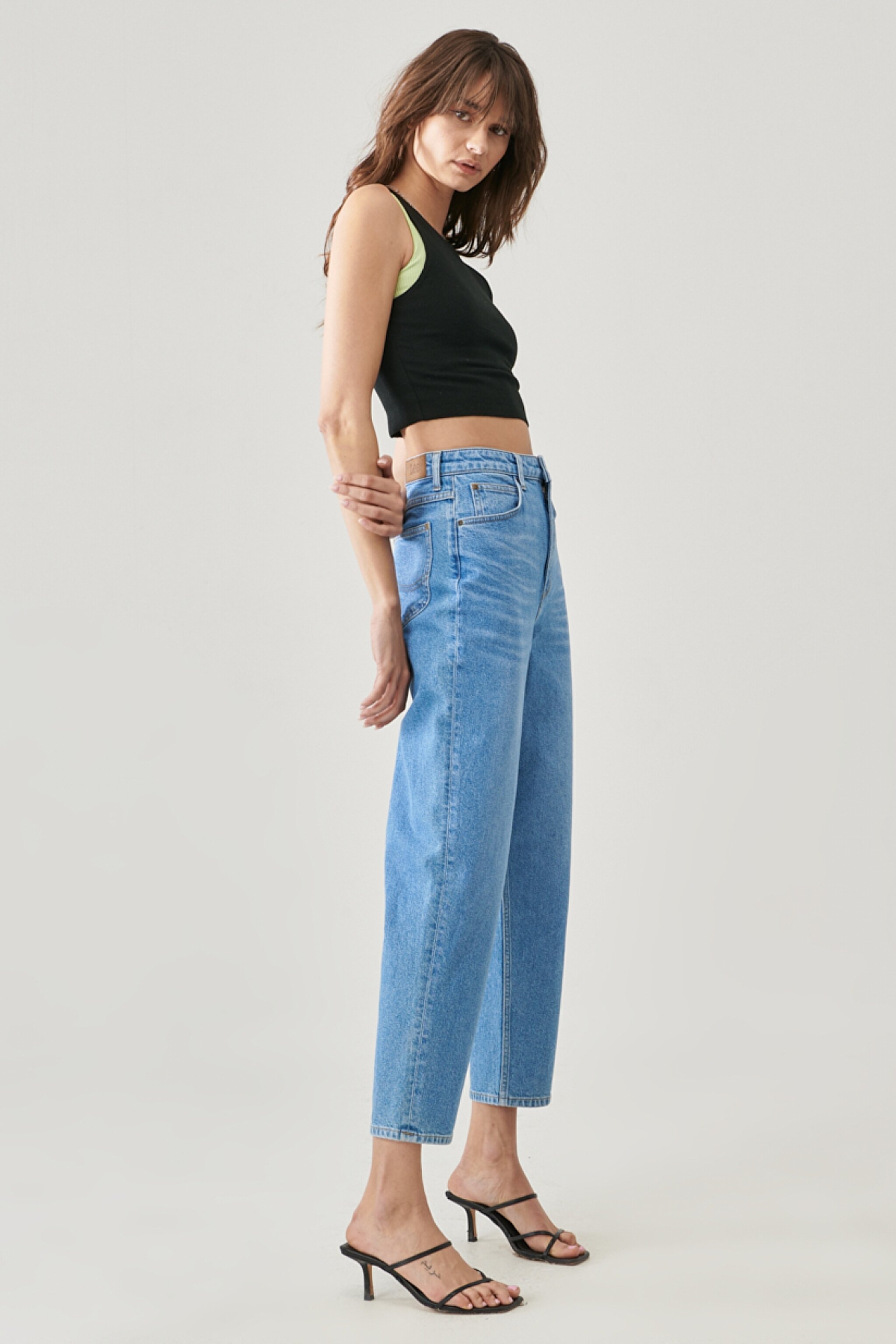 Stella Tapered Fit Çok Yüksek Bel Esnek Jean Pantolon - Mid Alton-L31JOWVI (görsel 3)
