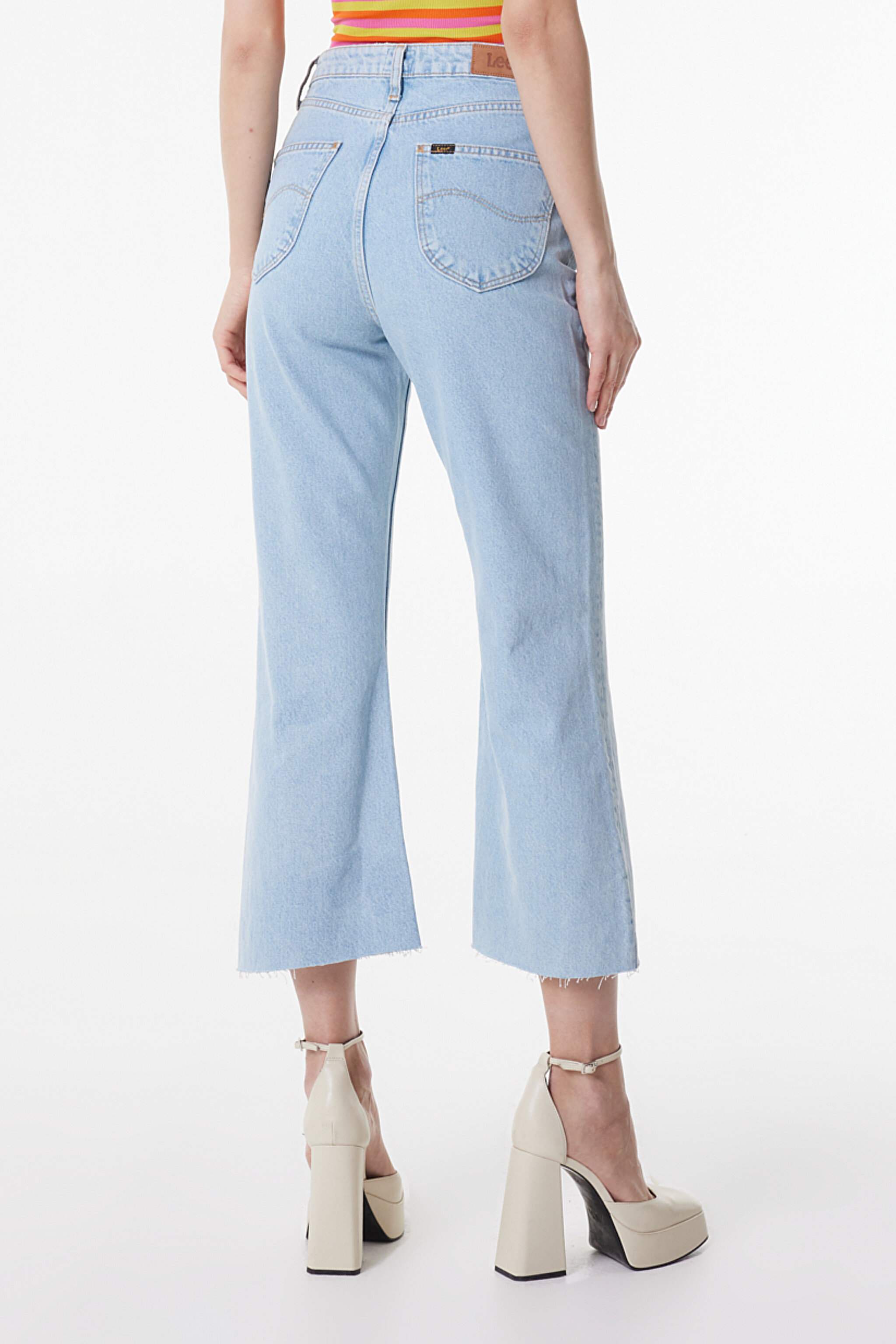 Stella A Line Fit %100 Pamuk Çok Yüksek Bel İspanyol Paça Jean Kot Pantolon - Blue-L31S002400 (görsel 5)