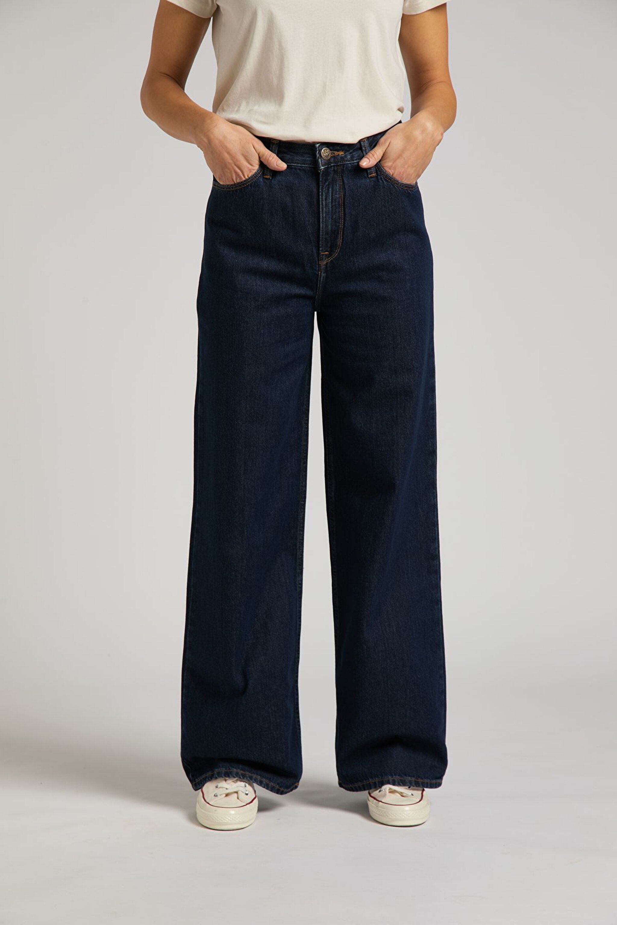 Stella A Line Fit Yüksek Bel Geniş Paça Jean Kot Pantolon - Dark Stone-L31SJLAS