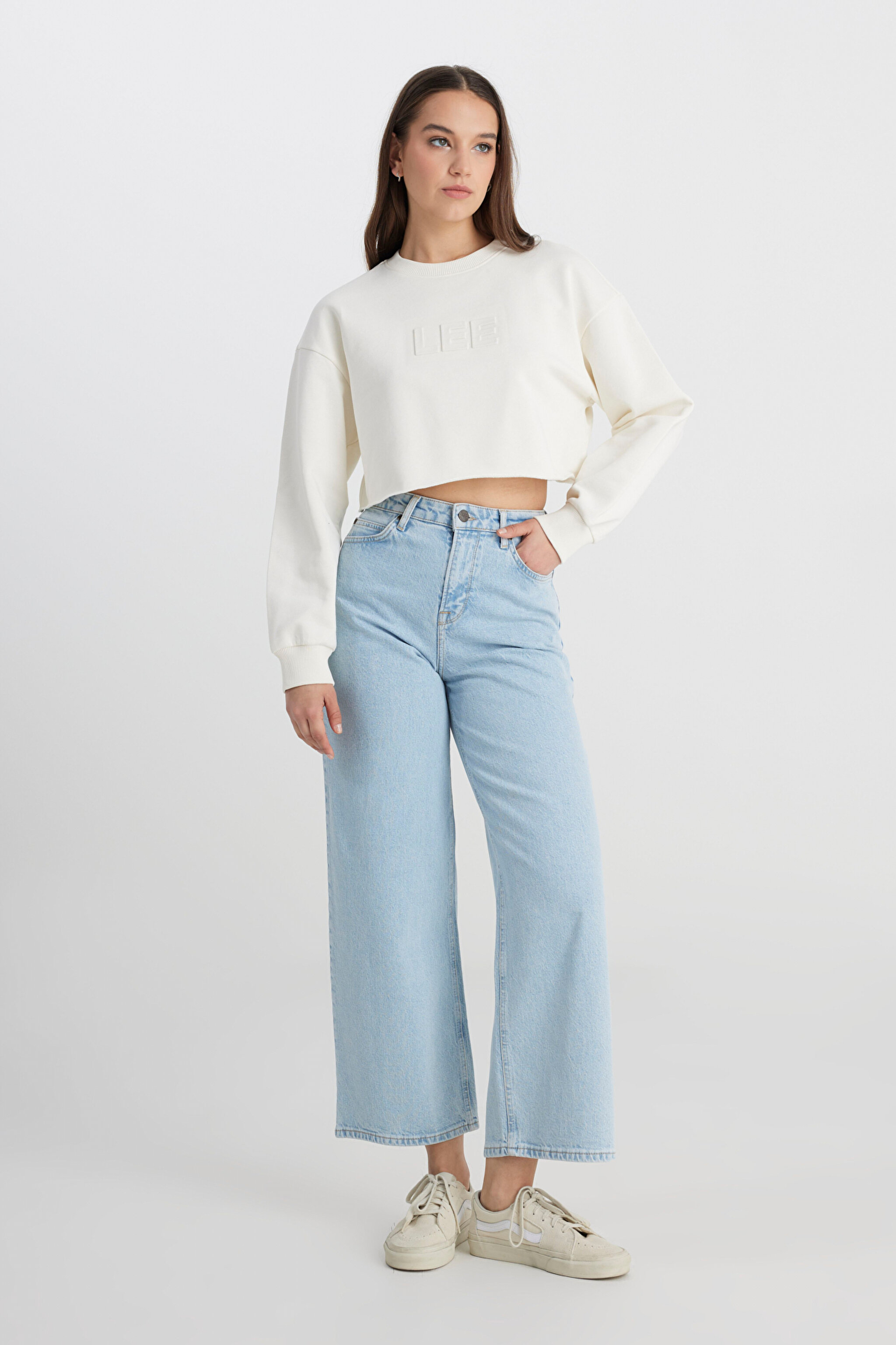 Stella A Line Fit Yüksek Bel Geniş Paça Esnek Jean Kot Pantolon