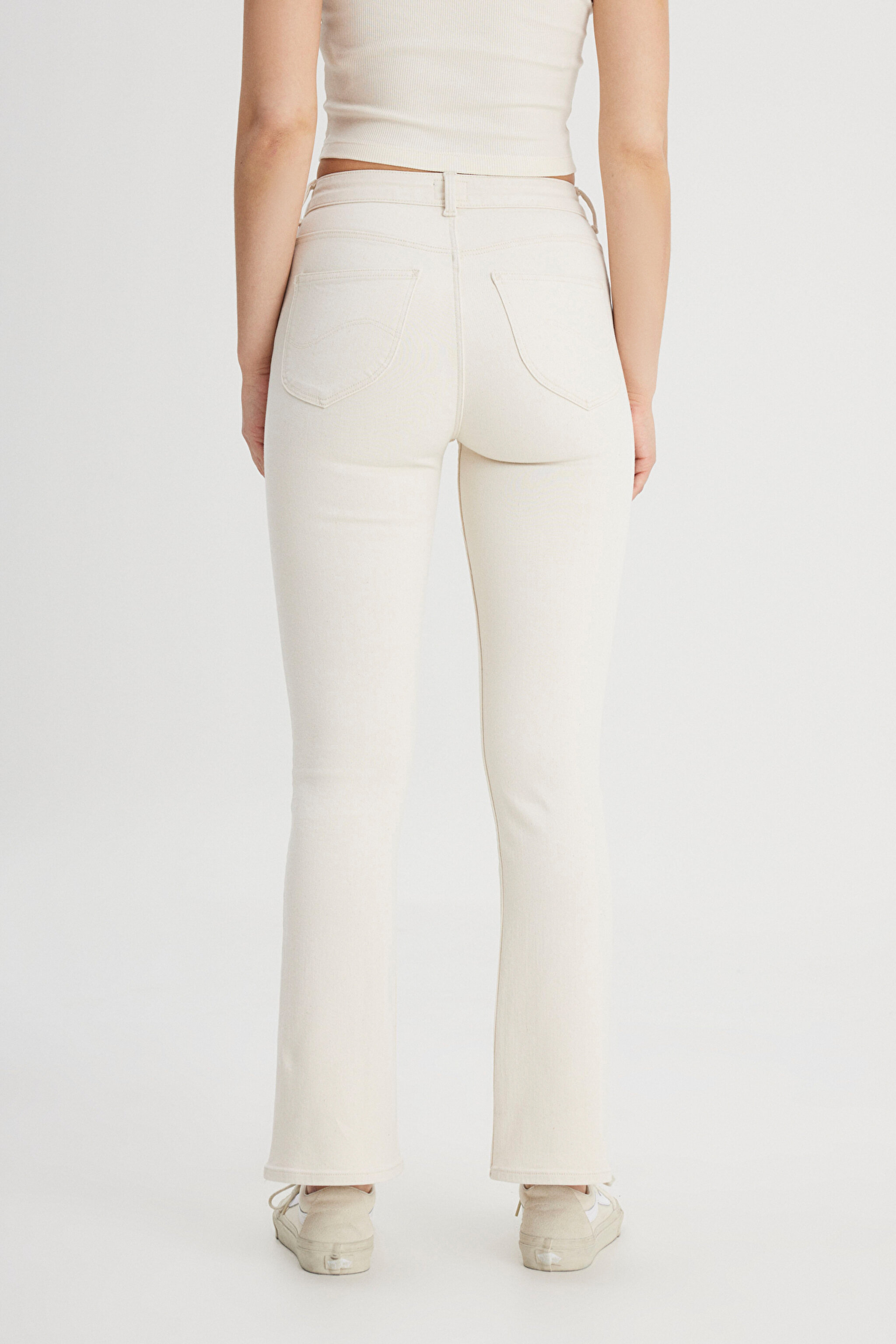 Breese Fit Dar Kesim Yüksek Bel Geniş Paça Jean Kot Pantolon - Raw-L31T20530349 (görsel 6)