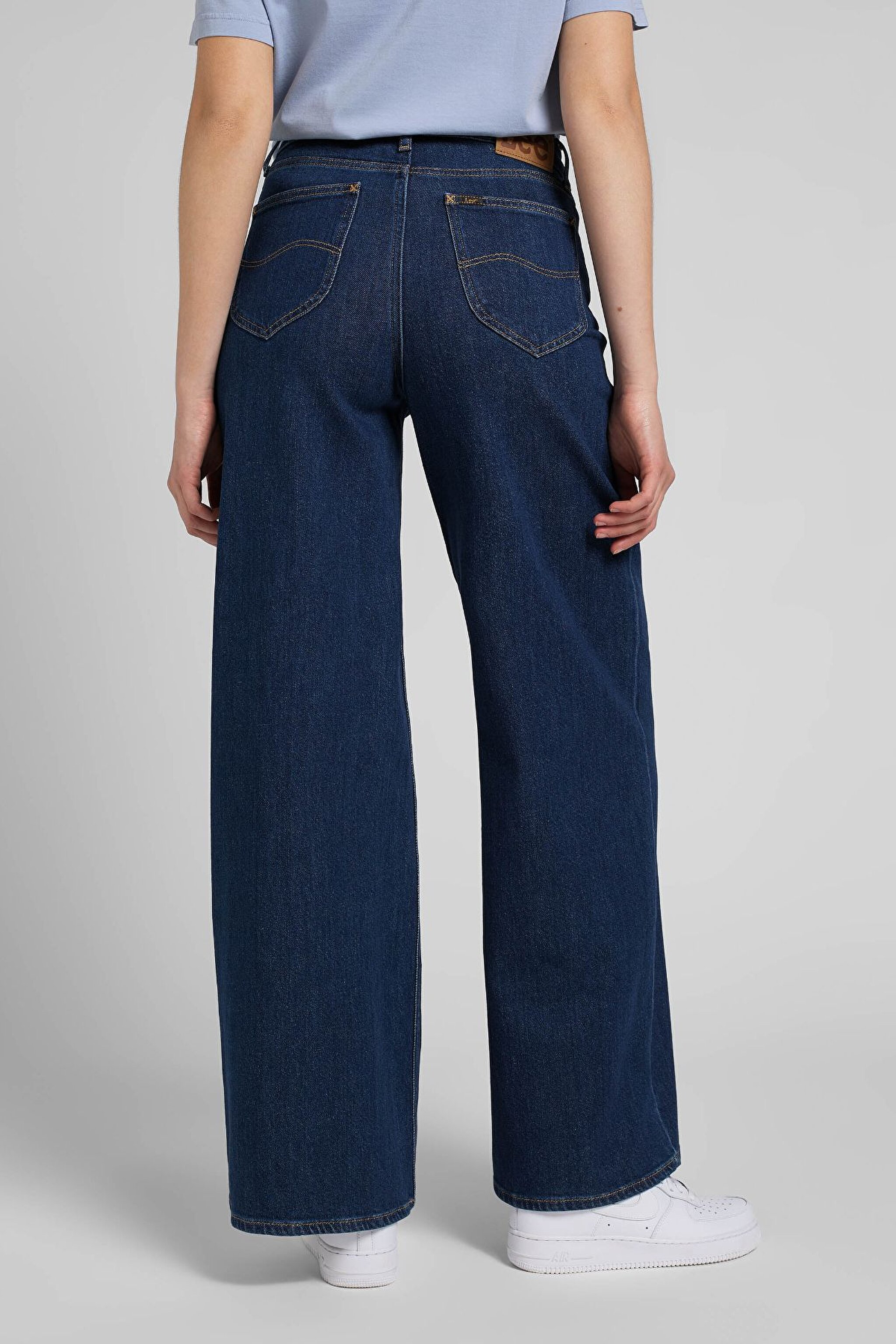 Drew Fit Çok Yüksek Bel Geniş Paça Esnek Jean Kot Pantolon - Dark Hydro-L32ABTKQ (görsel 4)