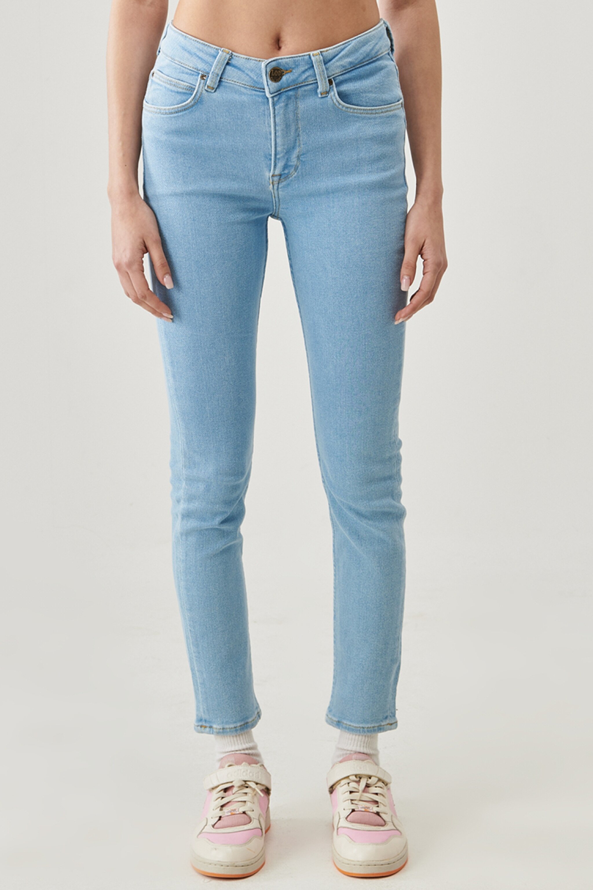 Skinny Fit Dar Kesim Yüksek Bel Esnek Jean Pantolon - Light Ruby-L32S001ZB (görsel 2)