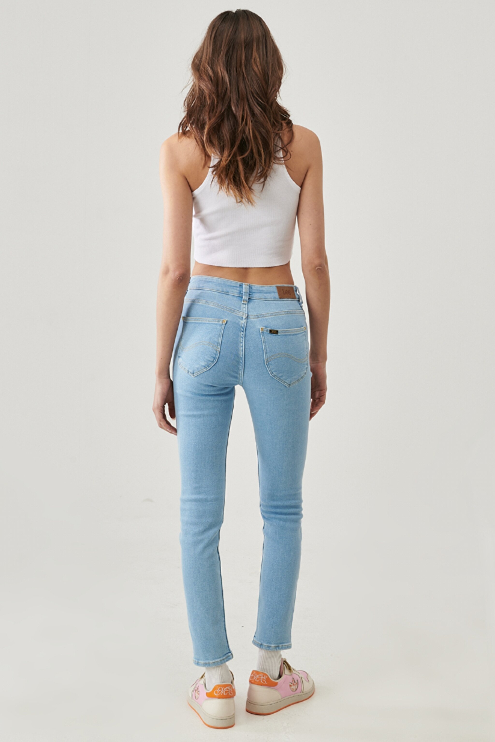 Skinny Fit Dar Kesim Yüksek Bel Esnek Jean Pantolon - Light Ruby-L32S001ZB (görsel 8)