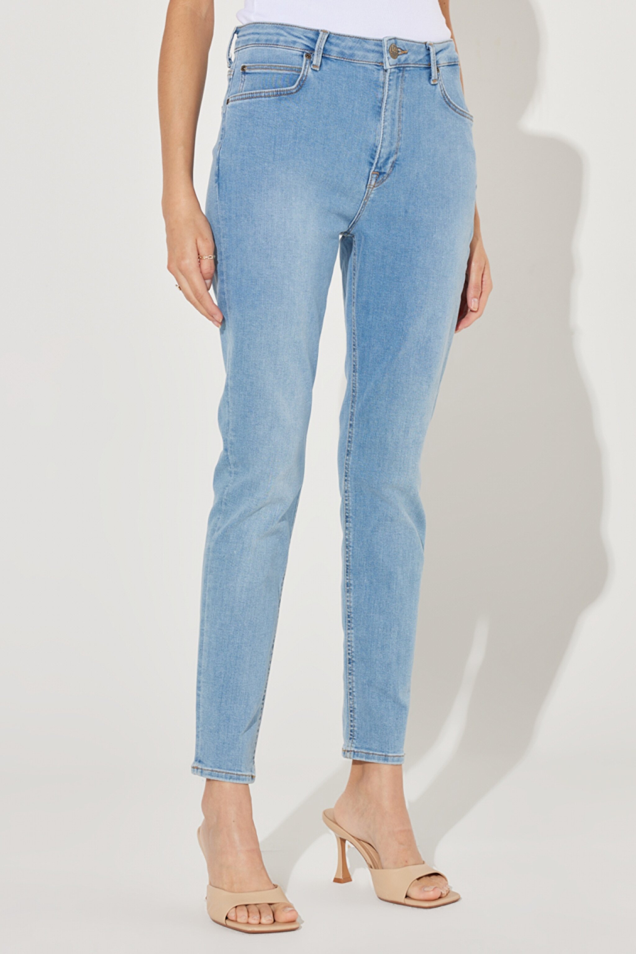 Forever Skinny Fit Dar Kesim Yüksek Bel Açık Mavi Esnek Jean Kot Pantolon