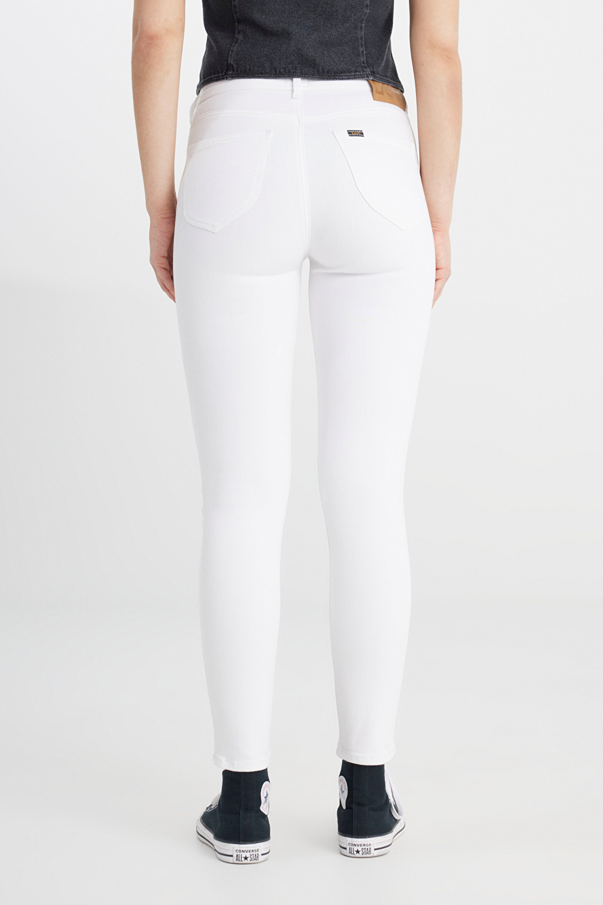 Skinny Fit Dar Kesim Yüksek Bel Çok Dar Paça Forever Fit Kırık Beyaz Jean Kot Pantolon - Bright White-L32S205043F65 (görsel 7)