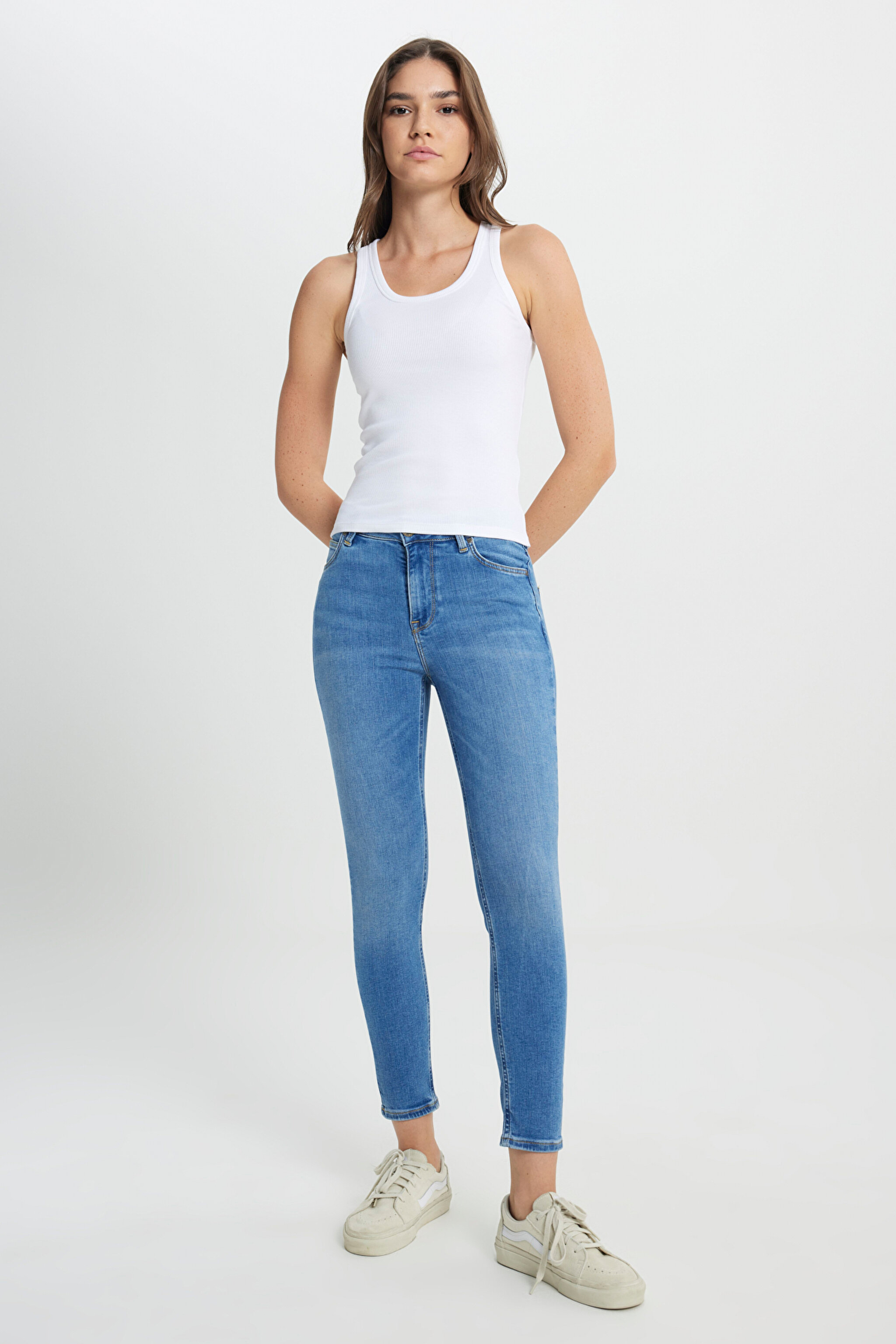 Forever Skinny Fit Dar Kesim Yüksek Bel Esnek Jean Kot Pantolon
