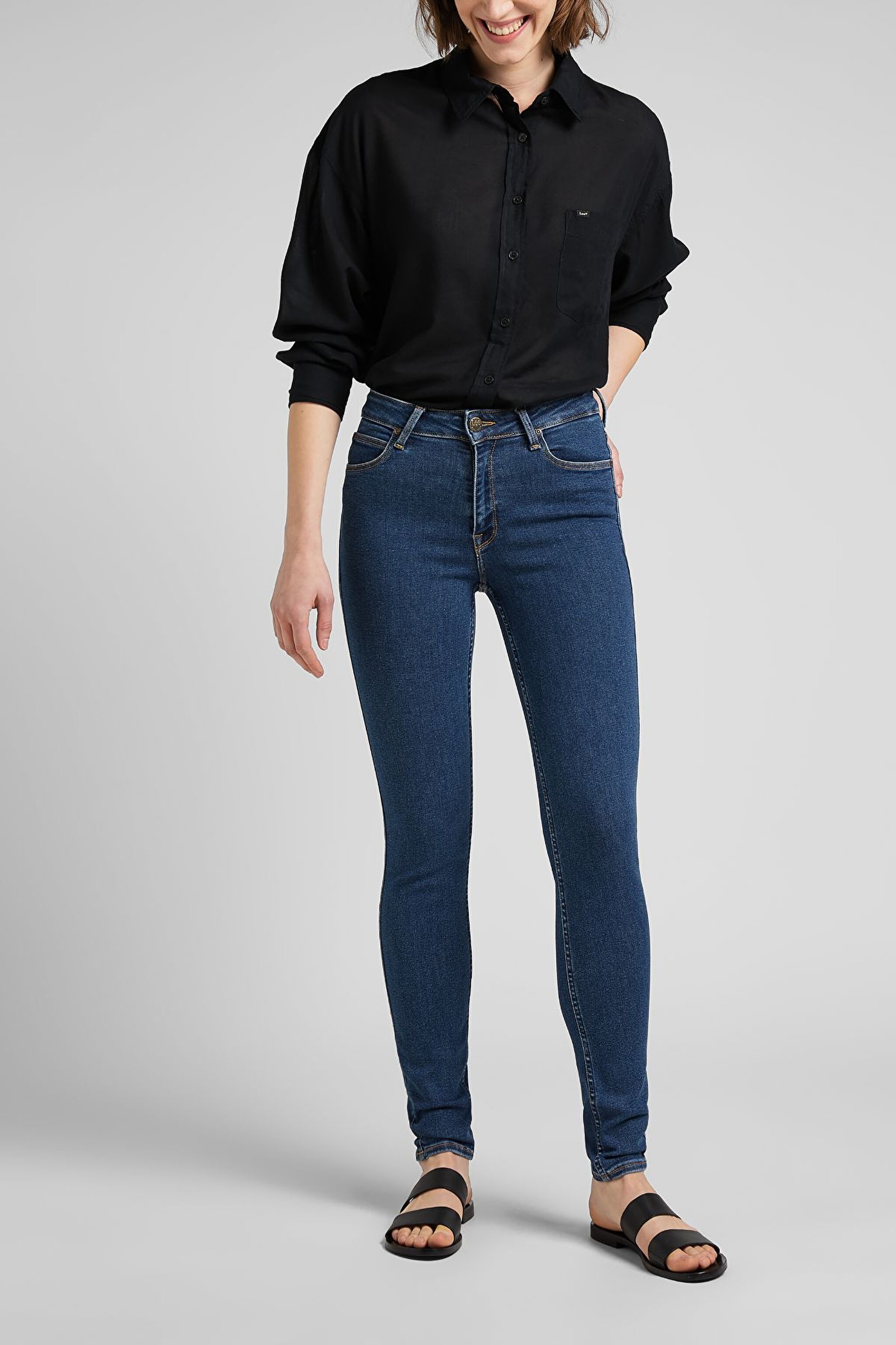Forever Skinny Fit Dar Kesim Yüksek Bel Jean Kot Pantolon - Clean Riley-L32SOVWD (görsel 2)