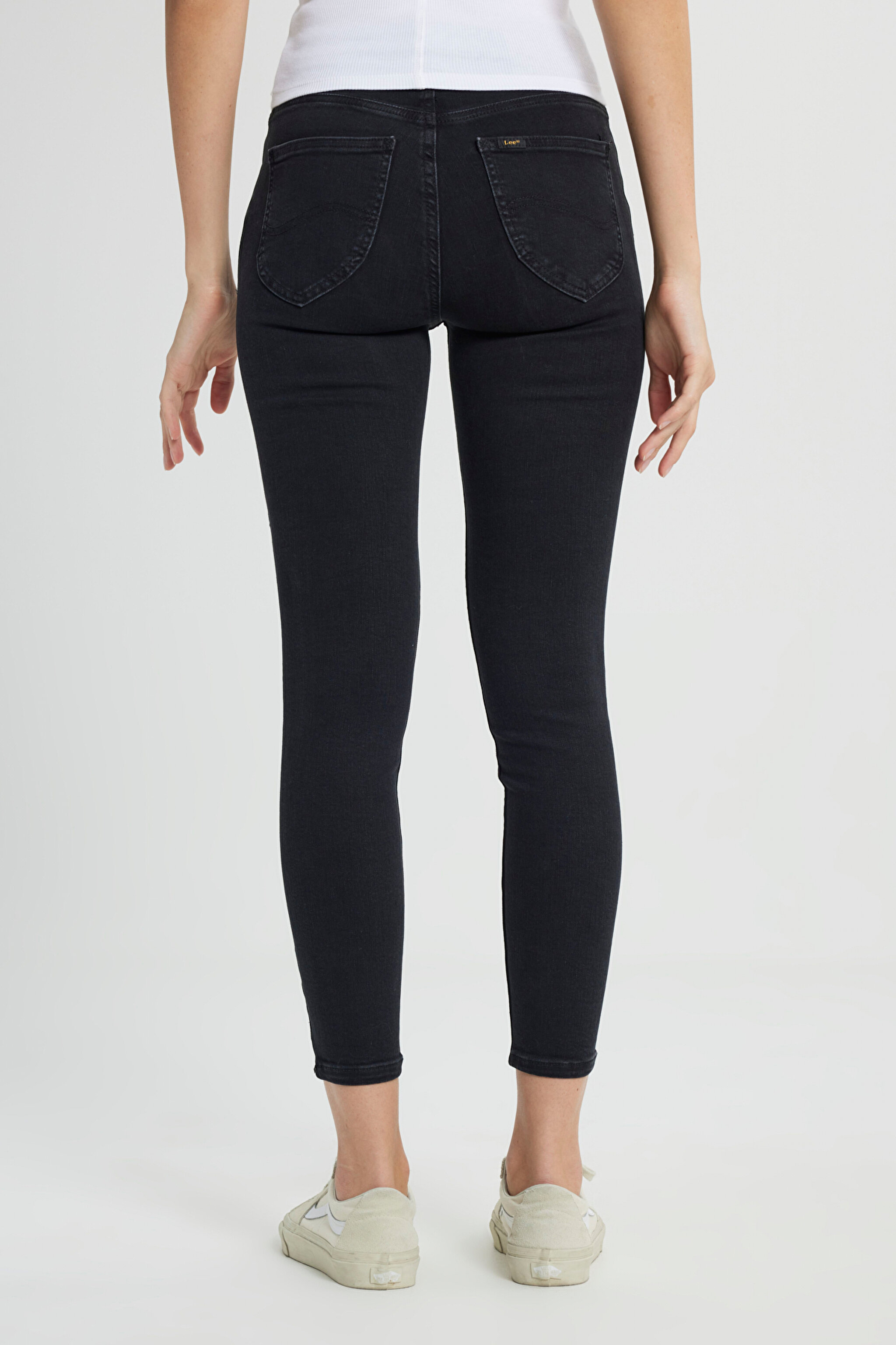 Forever Skinny Fit Dar Kesim Yüksek Bel Yıkamalı Siyah Esnek Jean Kot Pantolon - Washed Black-L32SOZD45 (görsel 4)