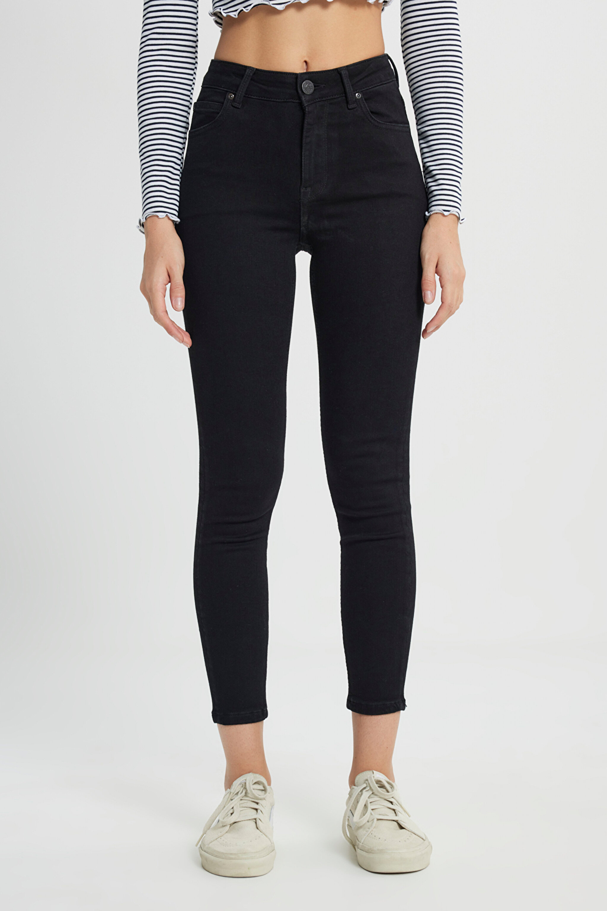 Forever Skinny Fit Dar Kesim Yüksek Bel Jean Kot Pantolon - Black Avery-L32SOZVT (görsel 4)