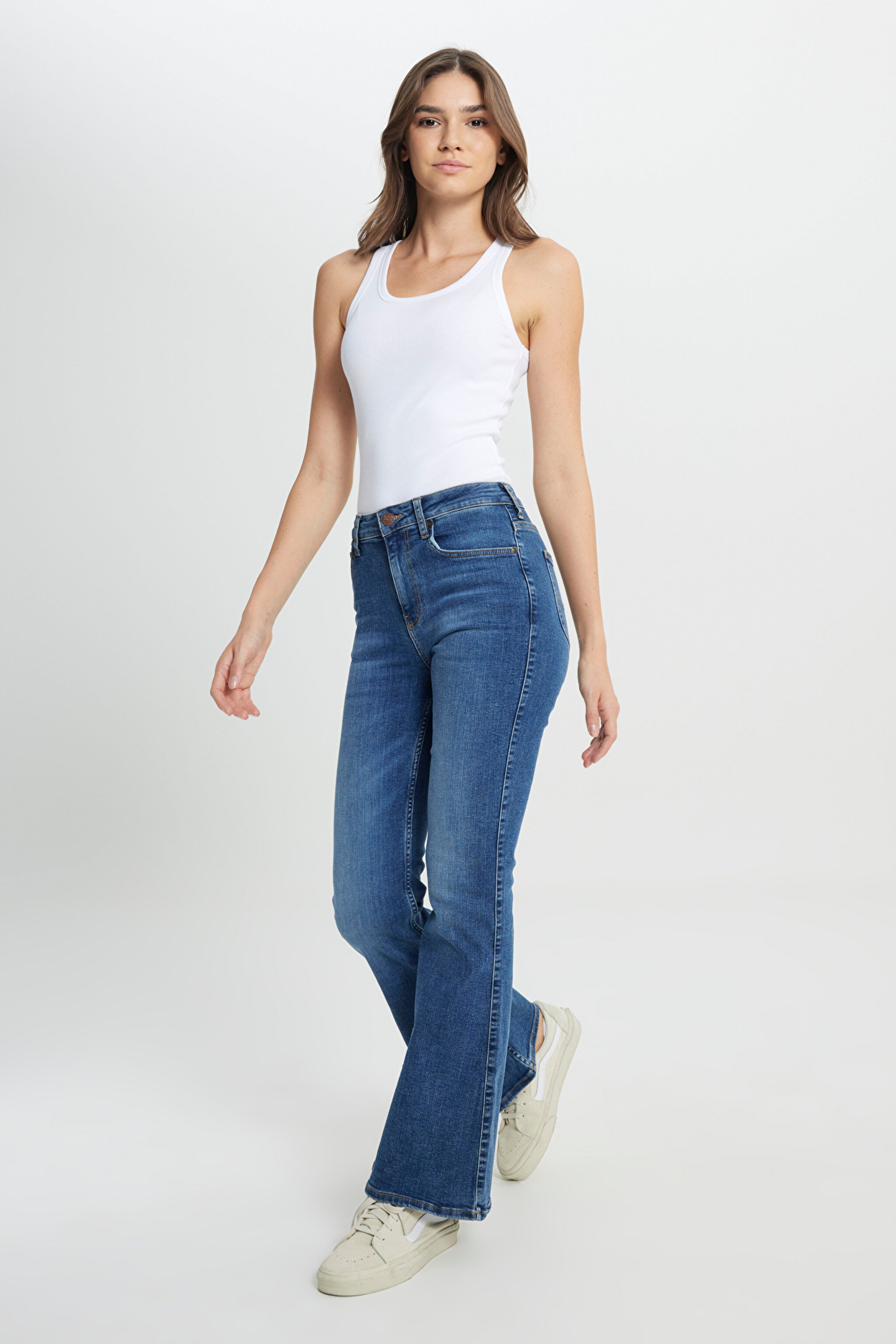 Breese Skinny Fit Dar Kesim Yüksek Bel Açık Mavi Esnek Jean Kot Pantolon - Light Blue-L32Y003404 (görsel 2)