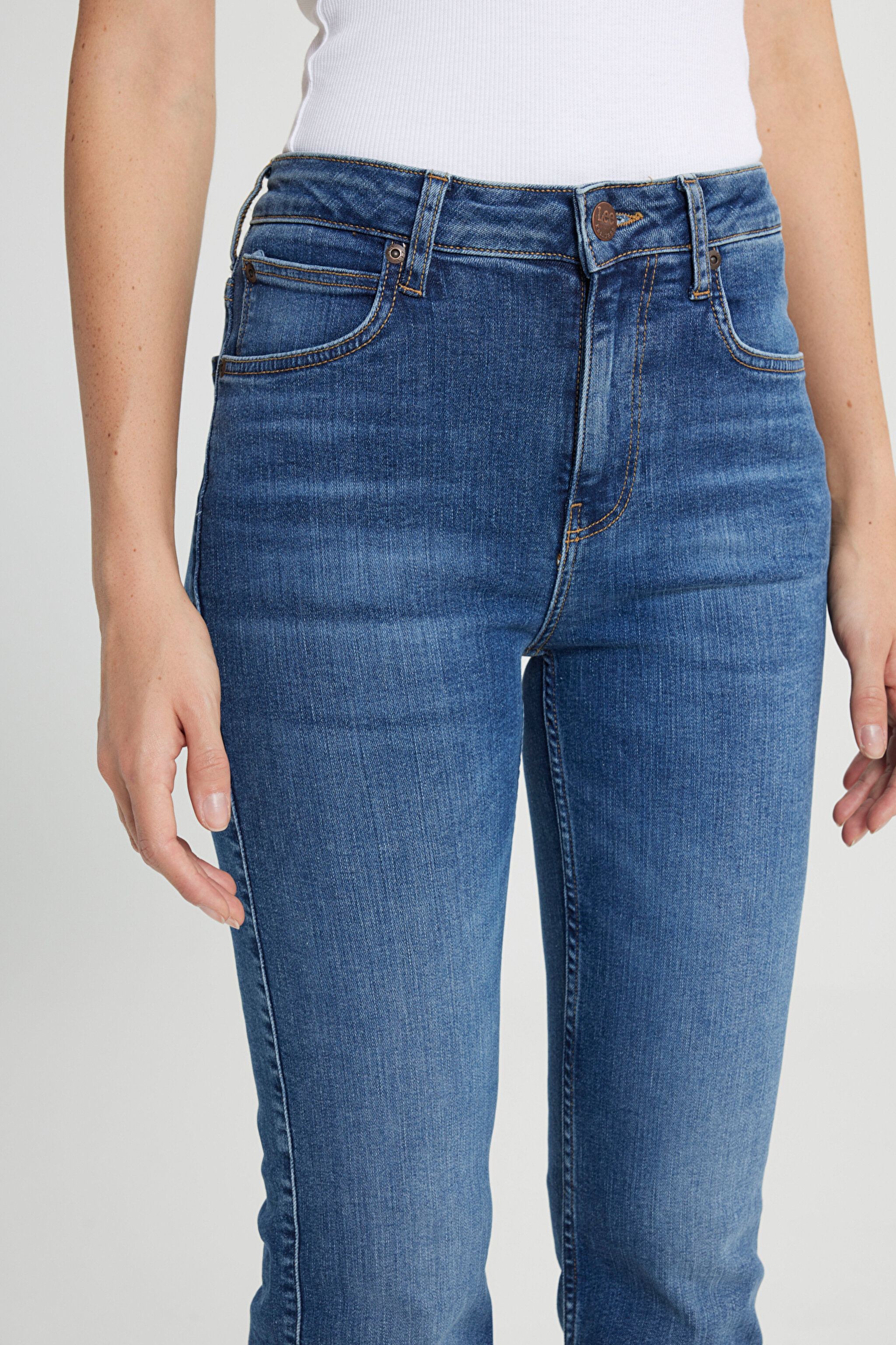 Breese Skinny Fit Dar Kesim Yüksek Bel Açık Mavi Esnek Jean Kot Pantolon - Light Blue-L32Y003404 (görsel 6)