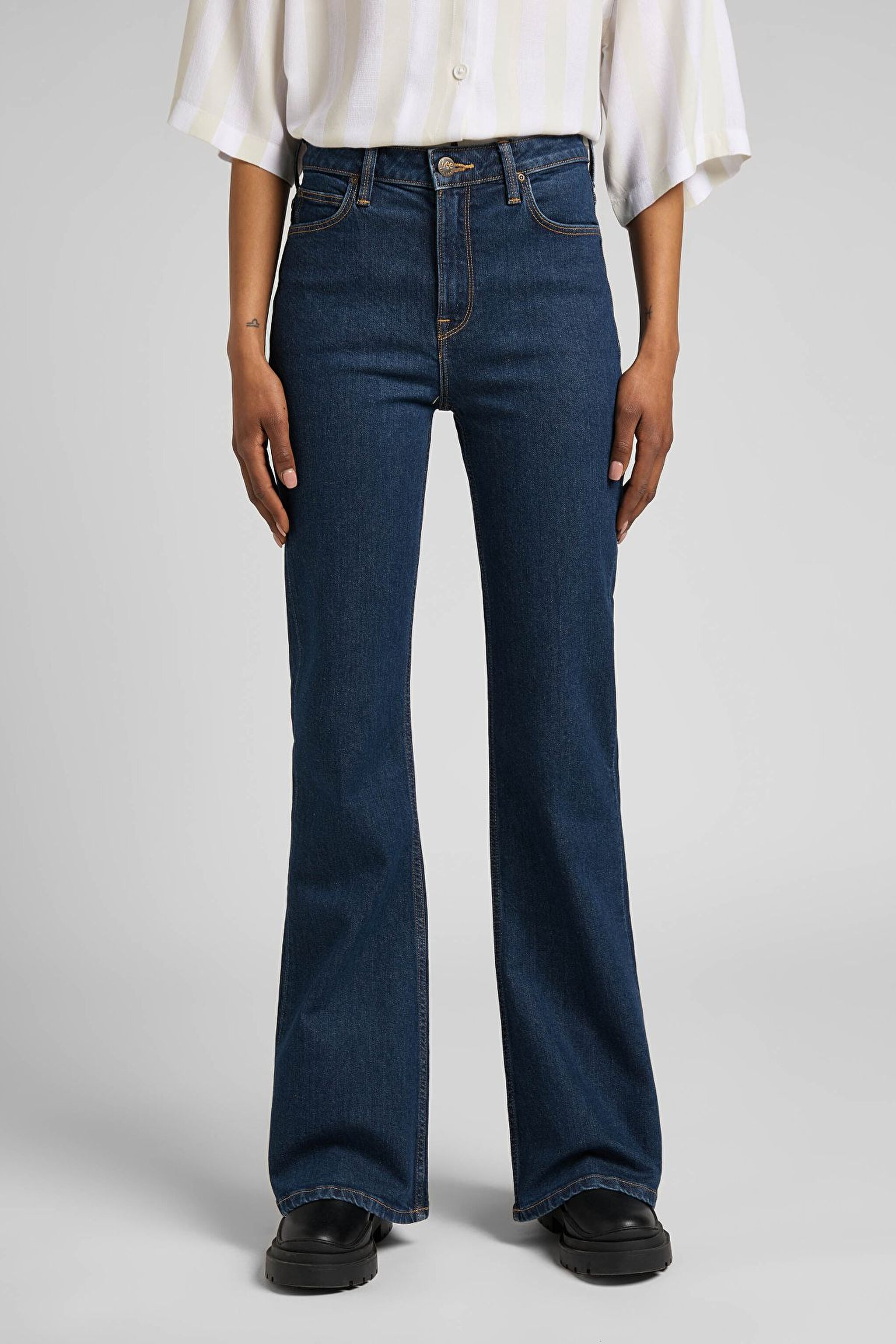 Breese Flare Fit Yüksek Bel İspanyol Paça Esnek Jean Kot Pantolon