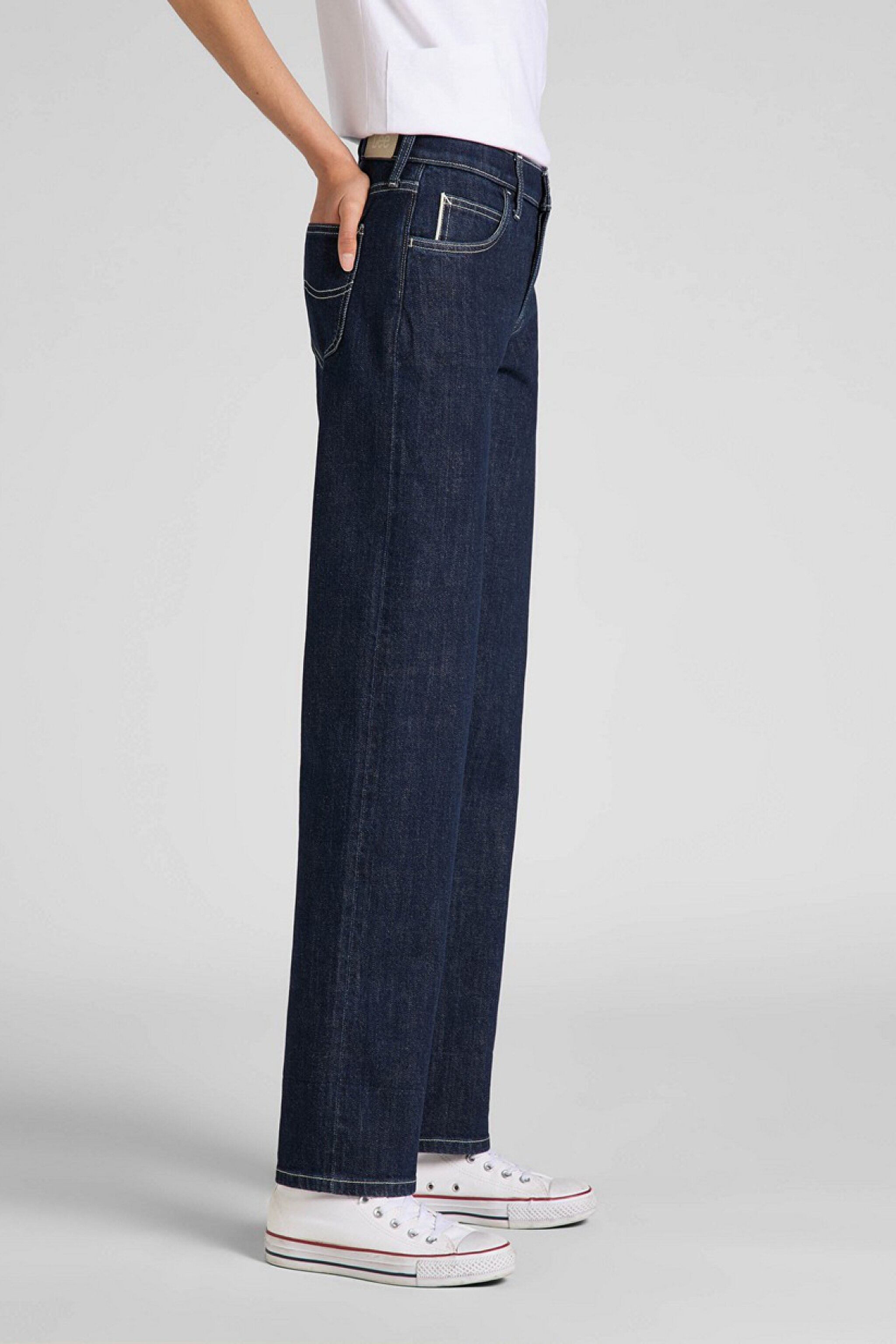 Jane Cuffed Straight Fit Yüksek Bel Jean Kot Pantolon - Retro Rinse-L33DNIZA (görsel 3)