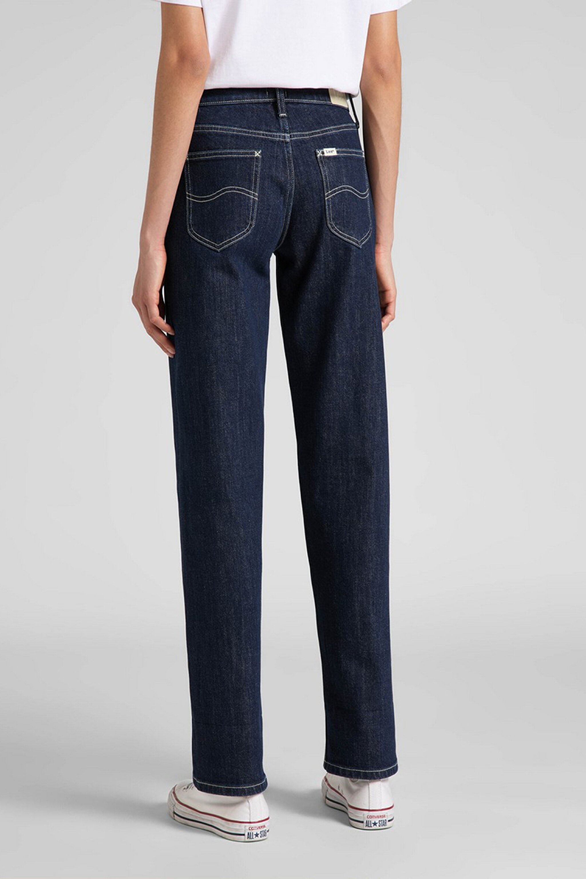 Jane Cuffed Straight Fit Yüksek Bel Jean Kot Pantolon - Retro Rinse-L33DNIZA (görsel 5)