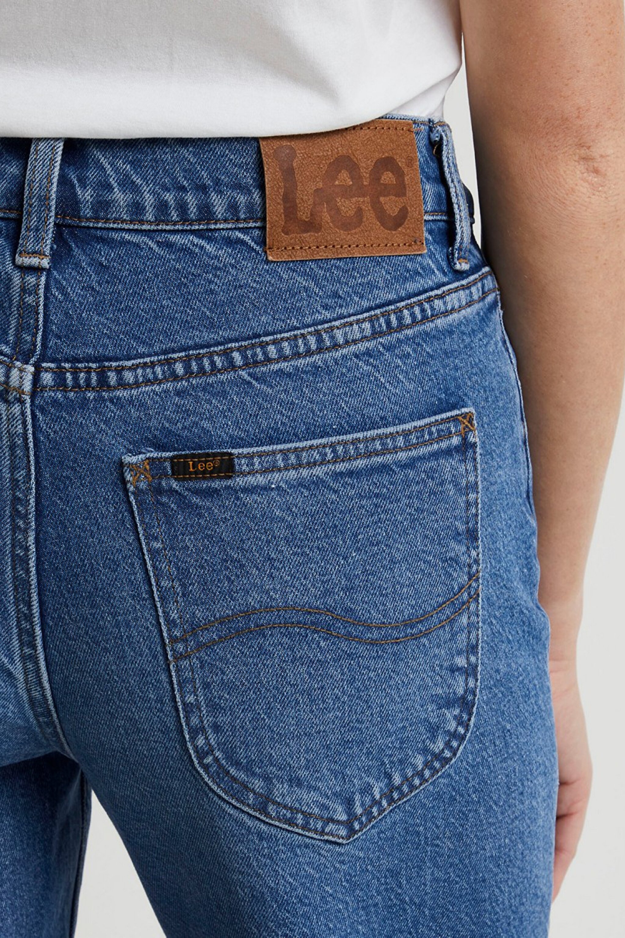 Jane Straigt Fit Düz Kesim Normal Bel Esnek Jean Kot Pantolon - Mid Wash-L34QHGC05 (görsel 4)