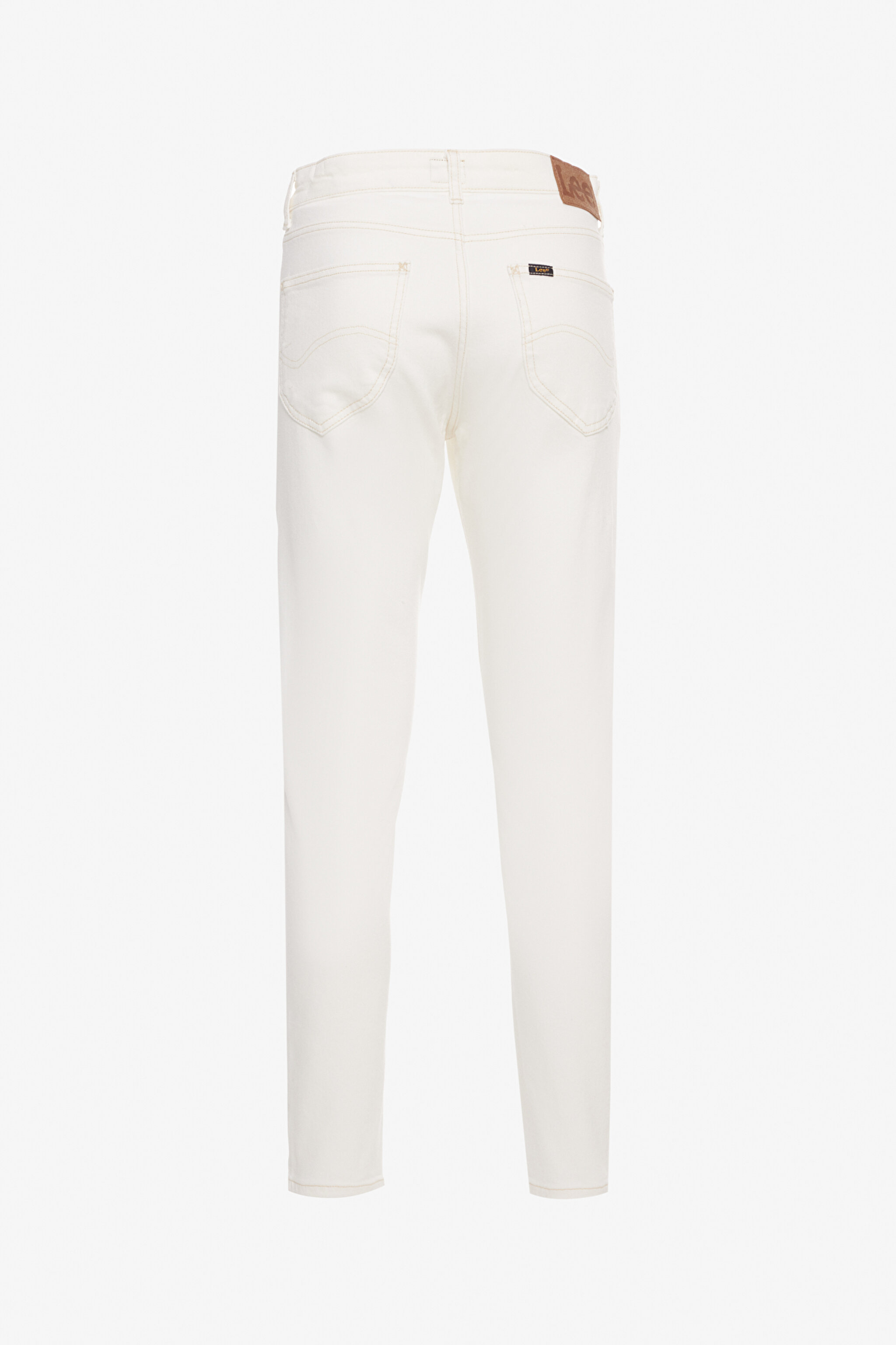 Slim Fit Dar Kesim Normal Bel Dar Paça %100 Pamuk Rider Ekru Jean Kot Pantolon - Concrete White-L34X205108F68 (görsel 8)