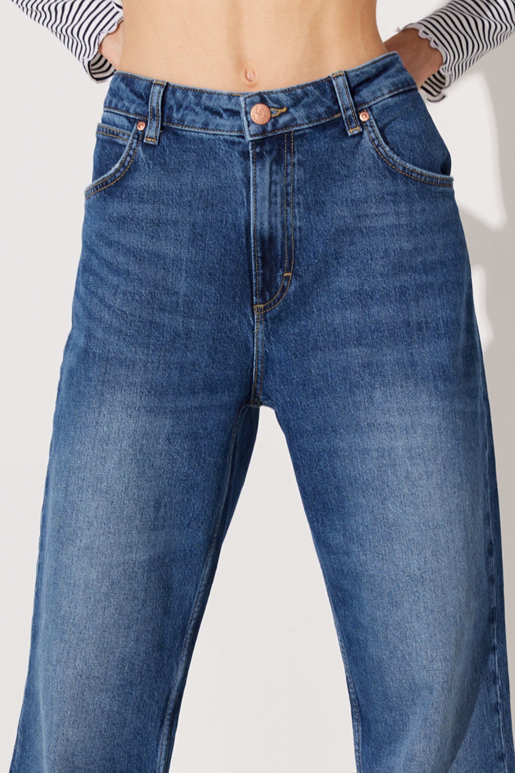 Rider Classic Straight Fit Düz Kesim Düşük Bel Açık Mavi Esnek Jean Kot Pantolon - Classic Indigo-L35FHGD75 (görsel 5)