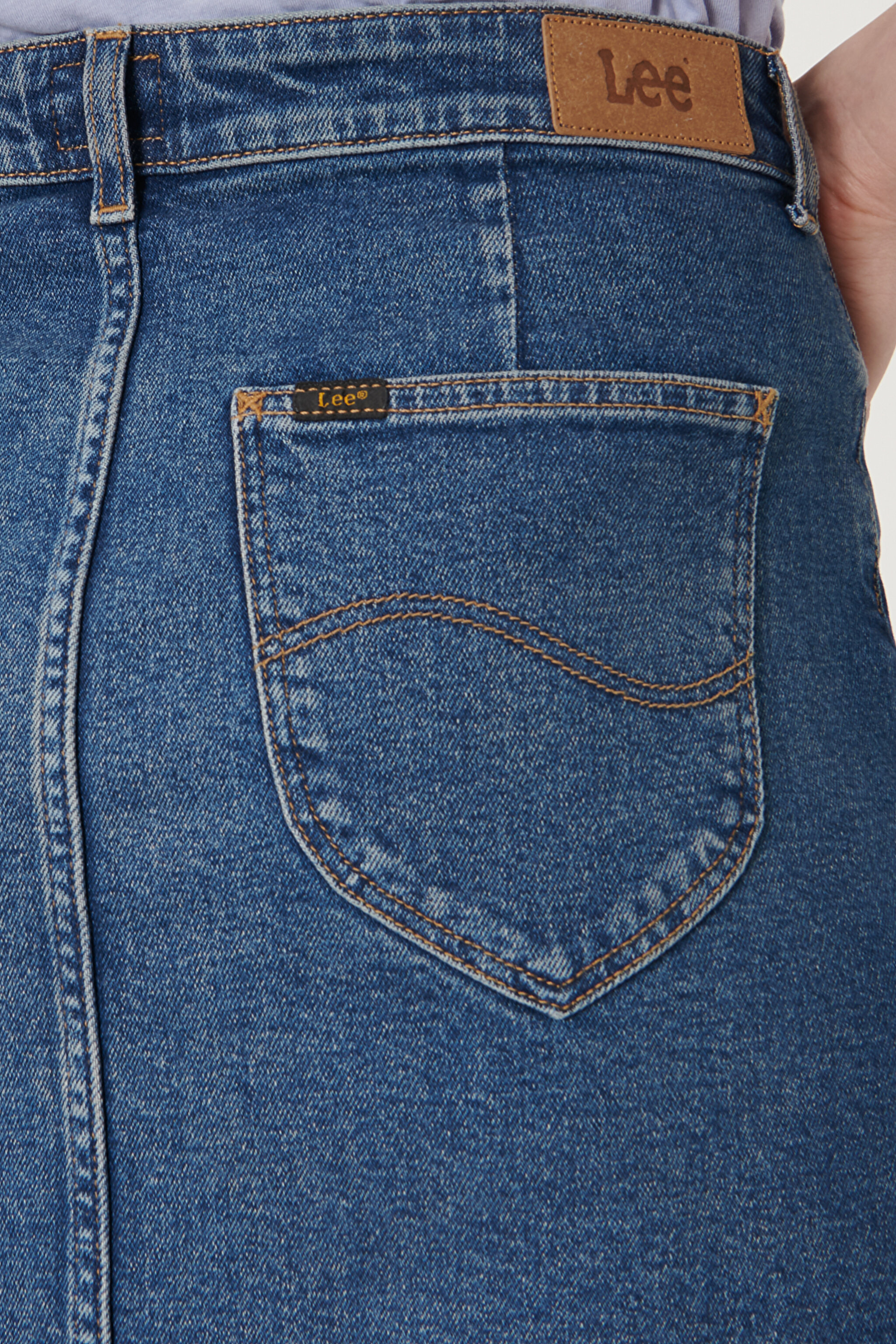 Regular Fit Denim Kot Etek - Dark Blue-L38MMWMN (görsel 4)