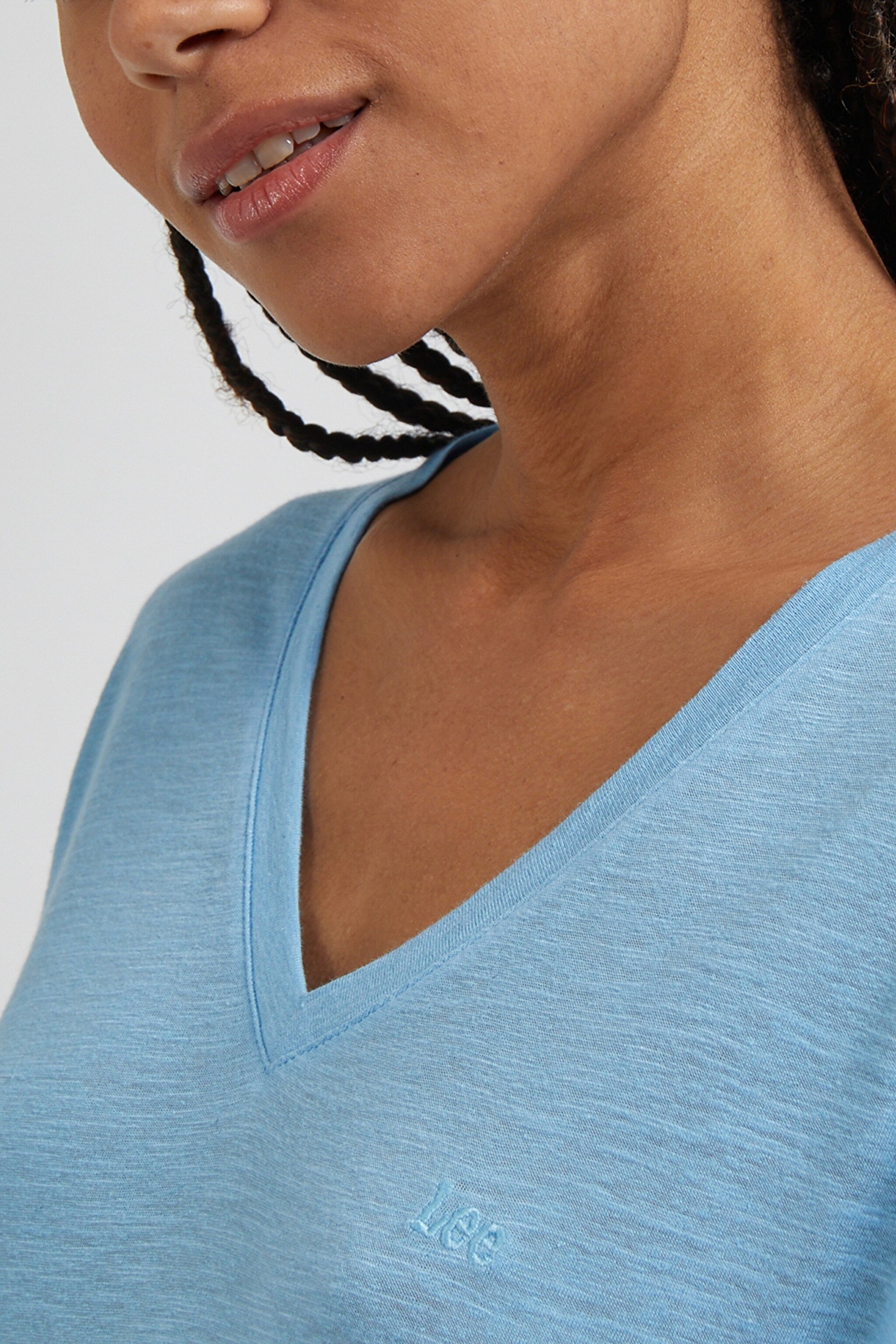 Regular Fit Normal Kesim %100 Pamuk Bisiklet Yaka Tişört - Shasta Blue-L41JENA32 (görsel 2)